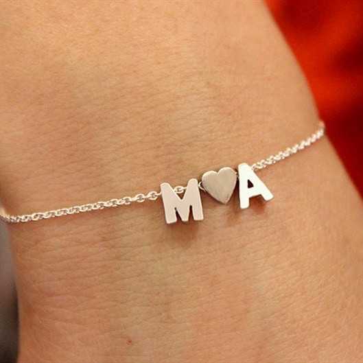 ♡สร้อยข้อมือตัวอักษร(หัวใจนับเป็น1ตัว)