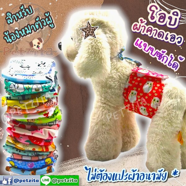 🇹🇭พร้อมส่ง🇹🇭 🐶 โอบิ ซักได้ ไม่ต้องใช้ผ้าอนามัย for หมา สุนัขตัวผู้ 💕