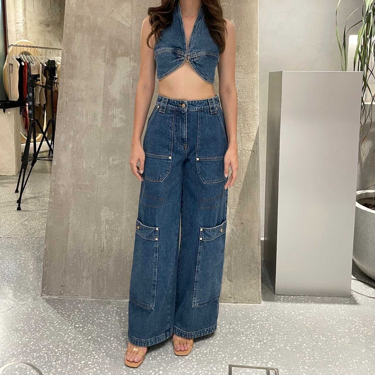 SALE! Cult Gaia WYNN WIDE LEG PANT - INDIGO