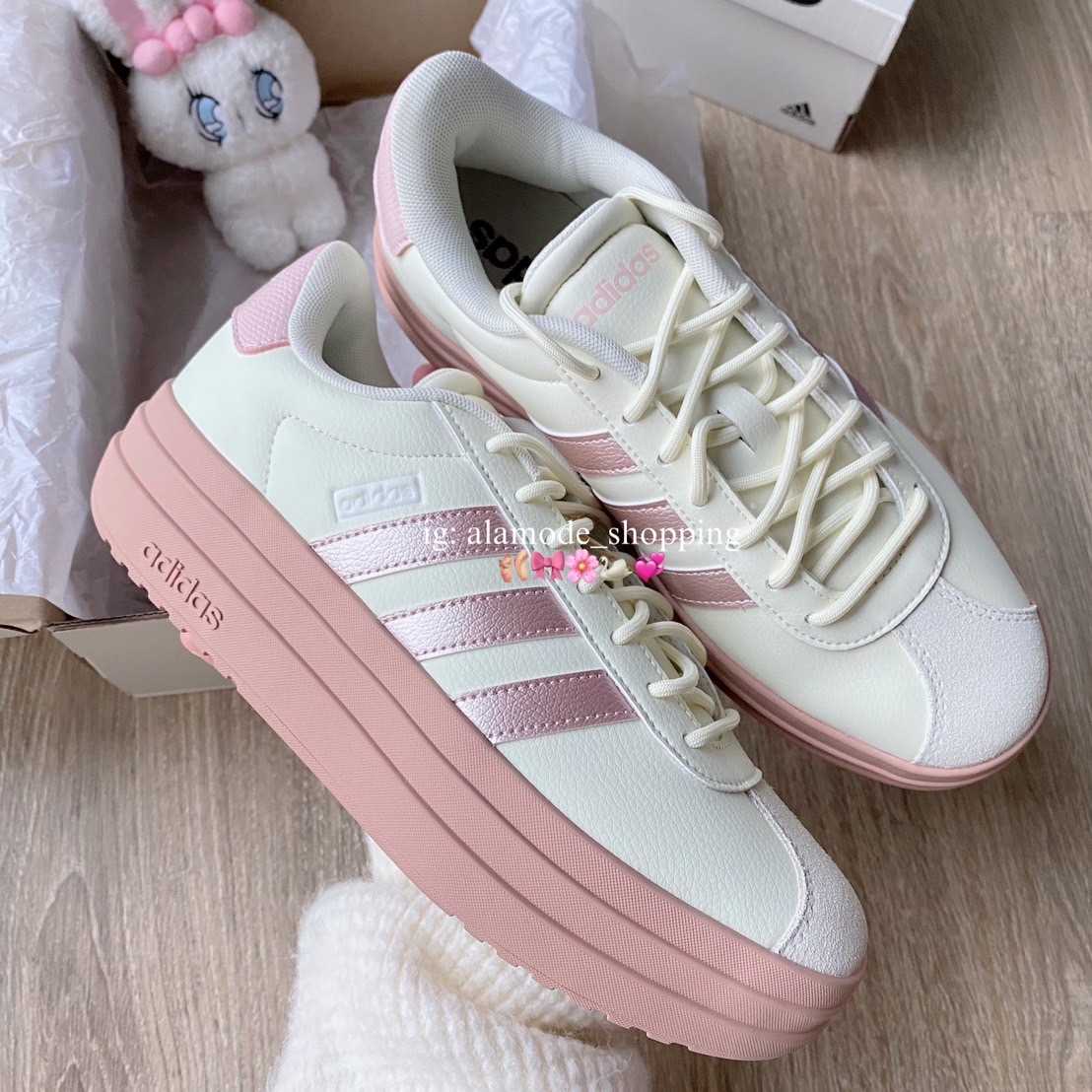 (พร้อมส่ง) Adidas Court Rose Gold