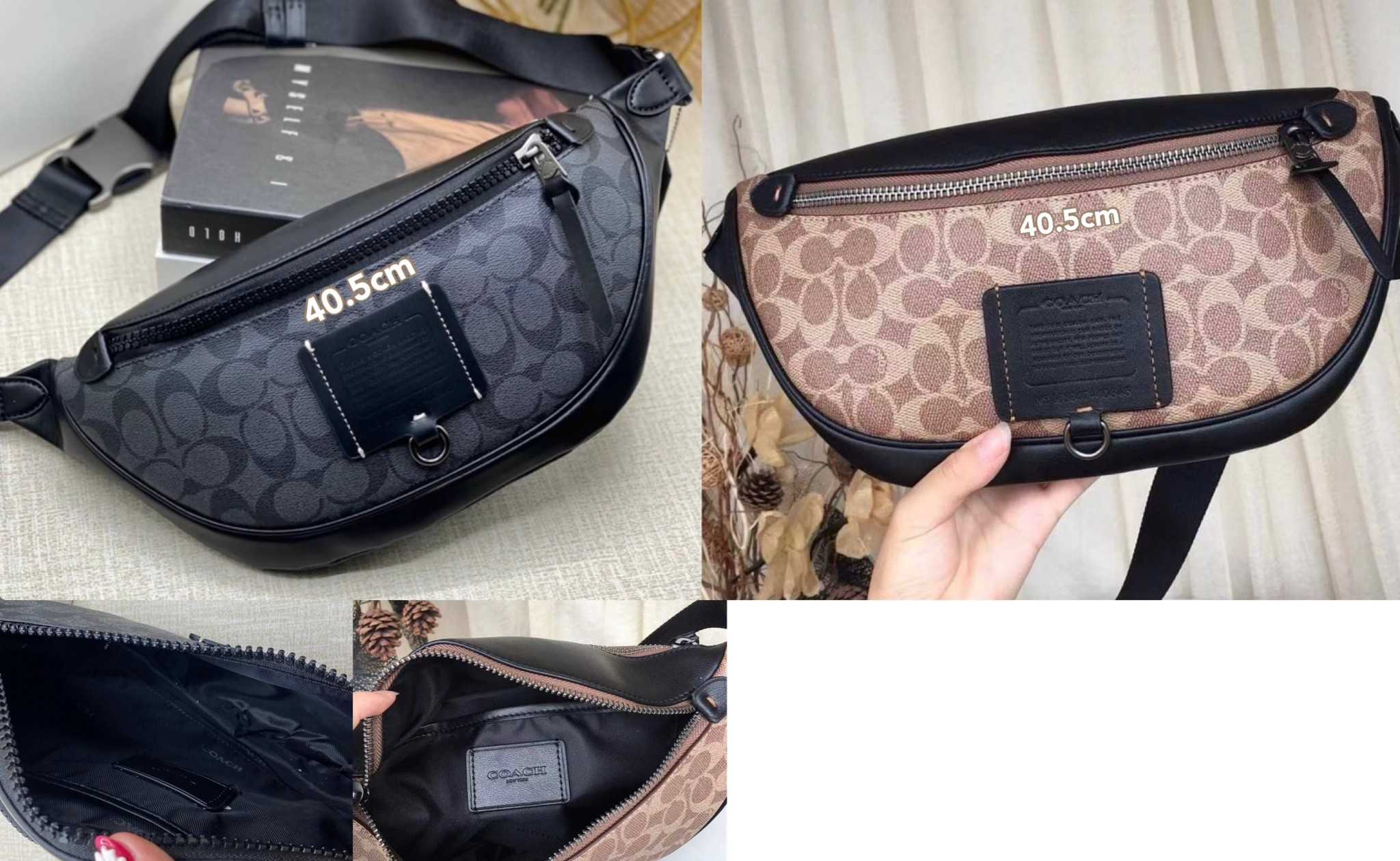 กระเป๋าสะพายคาดอกคาดเอวCoach Rivington Belt Bag In Signature Canvas
