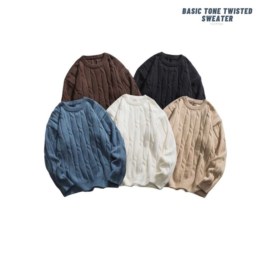 Jeera168 | Basic tone twisted  sweater (พรีออเดอร์)