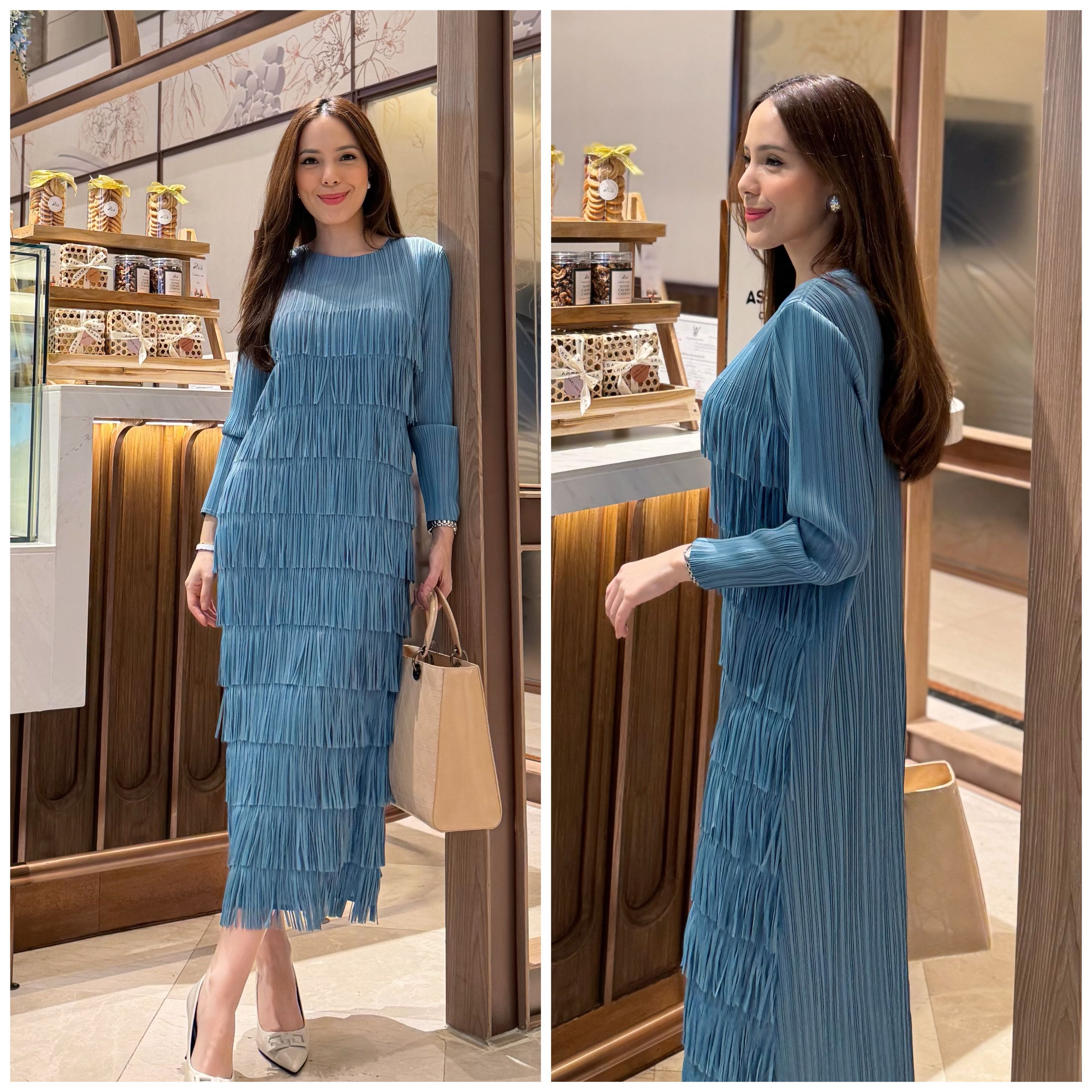  Marina pleated Dress 💙 blue color 💙
