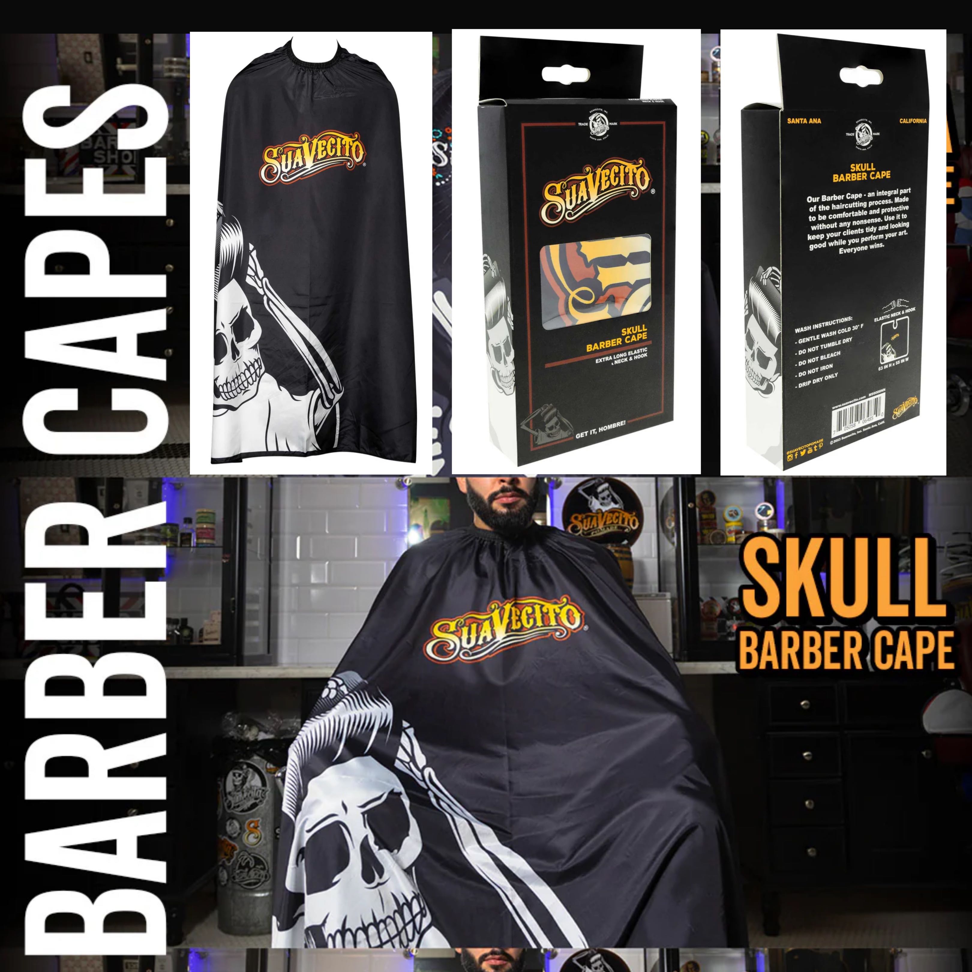 Suavecito - Skull Barber Cape (ผ้าคลุมตัดผม)