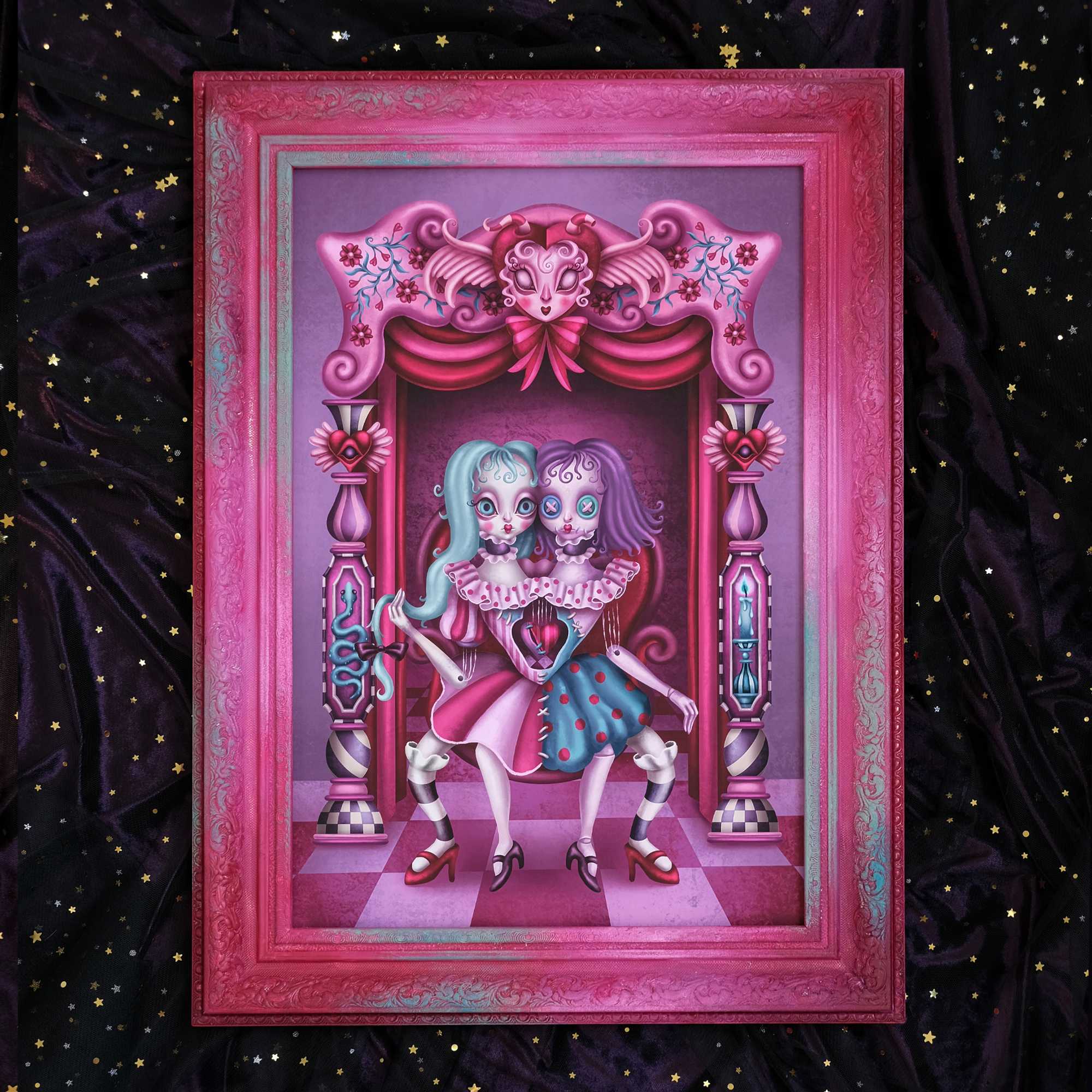 VI The Lovers l Canvas with Painted Frame