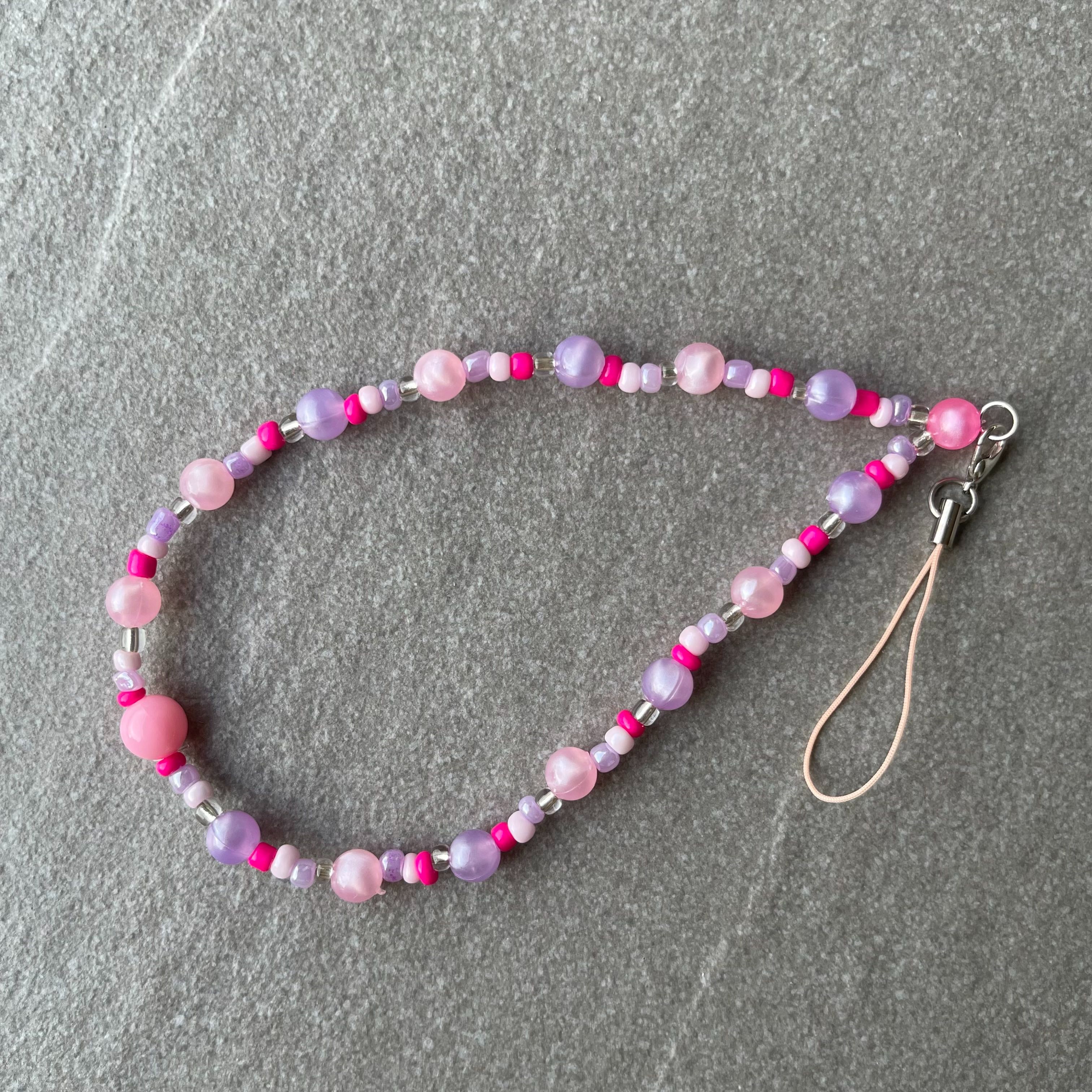 ☻︎ พร้อมส่ง ☻︎ (Ready to ship!)  PURPLE-PINK💞💜 Phone Strap