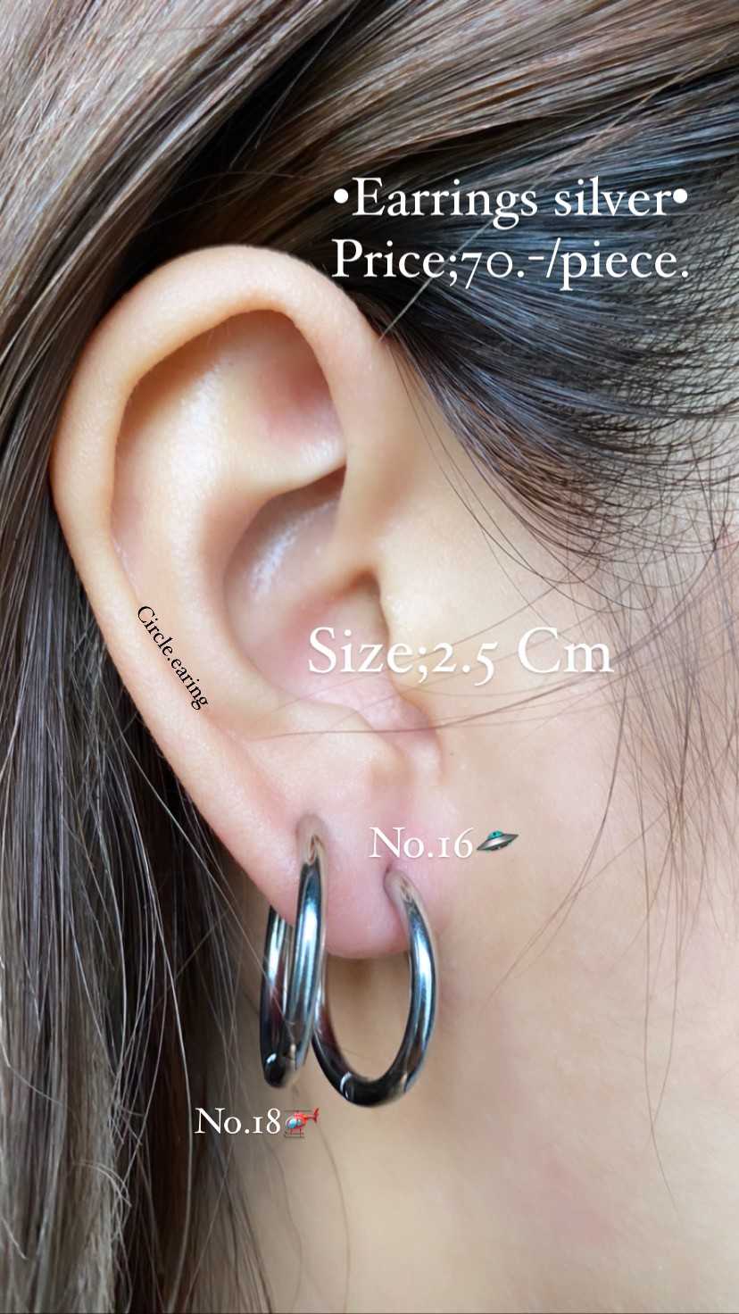 ต่างหูห่วง เงิน 18 mm (ปกติ)2.5CM