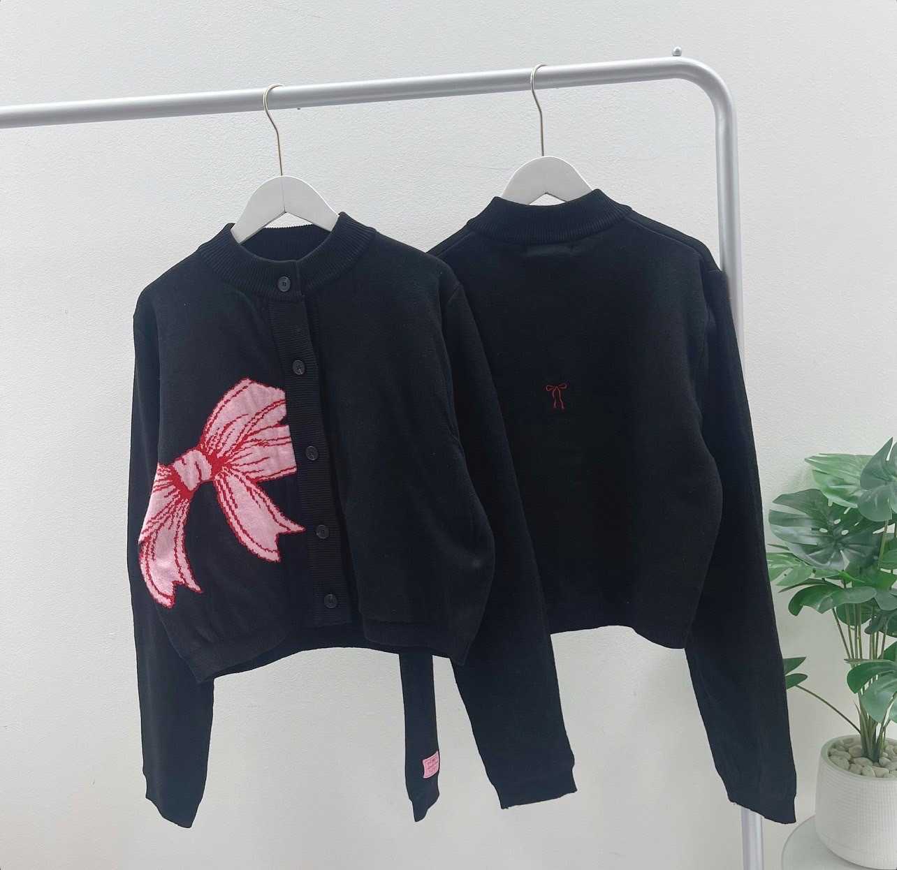 Ronron Big Ribbon Cardigan (Black)