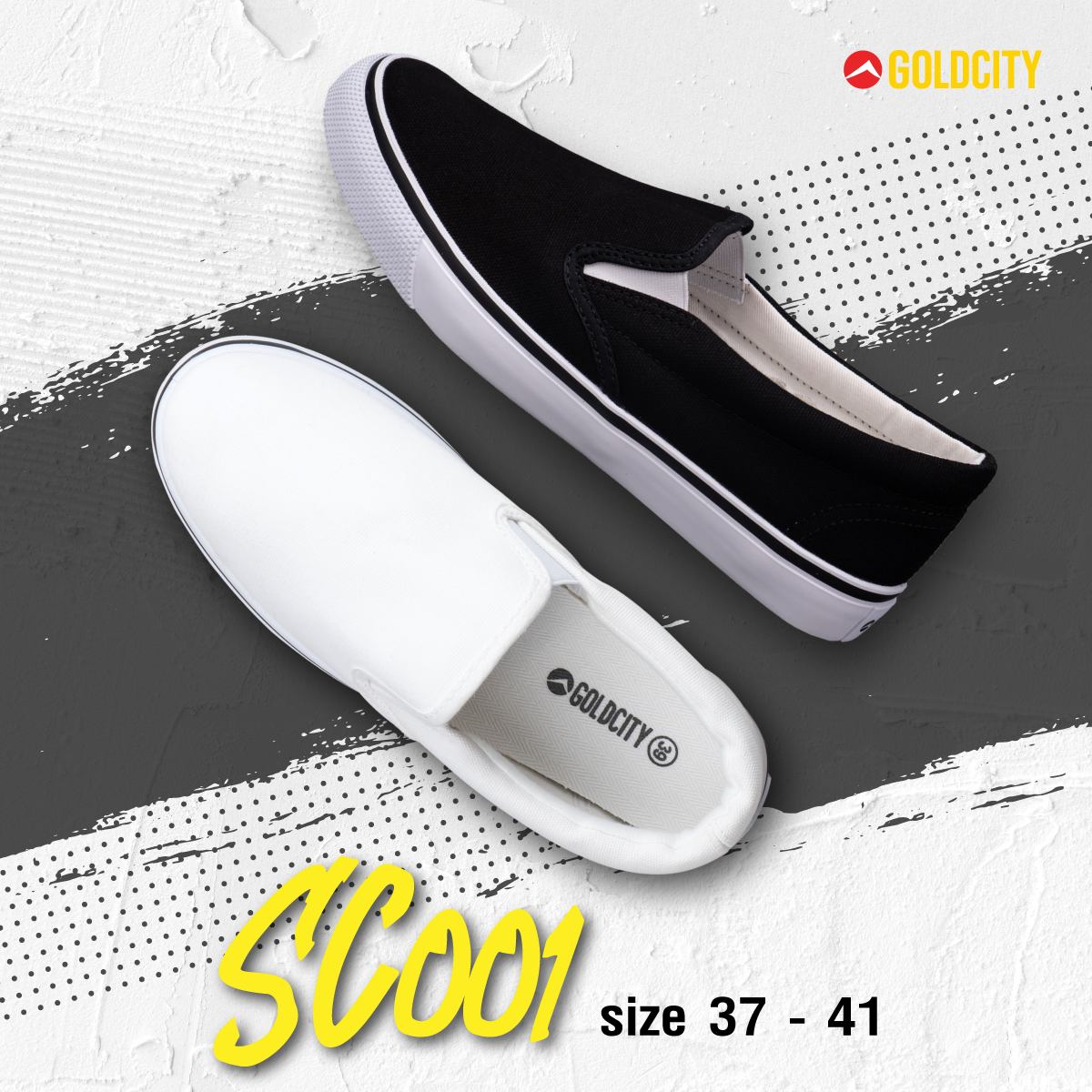 รองเท้าสลิปออน แฟชั่น  GOLDCITY รุ่น SC001 ขอบนวมนุ่มไม่มีกล่อง