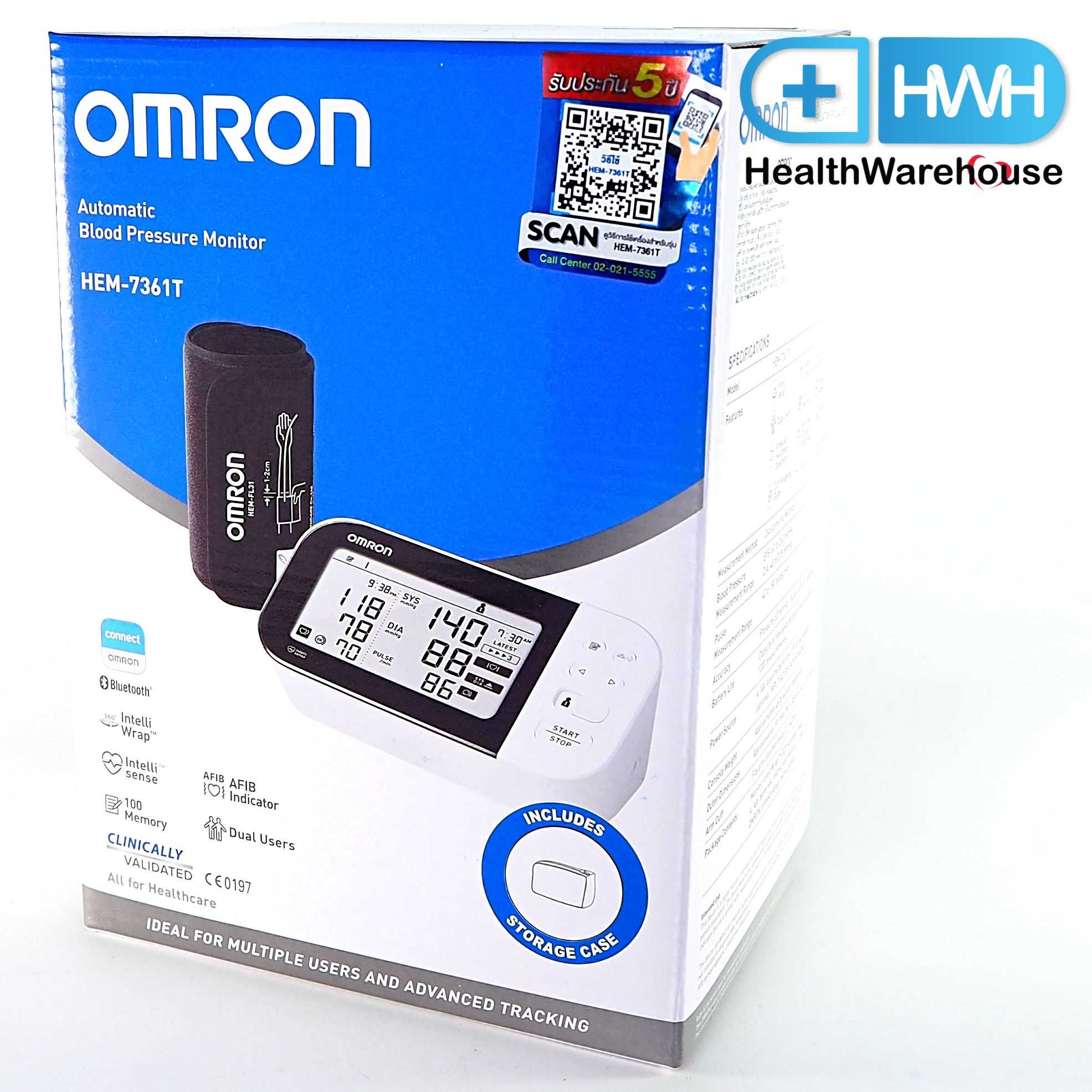 Omron HEM-7361T เครื่องวัดความดัน ออมรอน สามารถวัดความผิดปกติของการเต้นหัวใจได้
