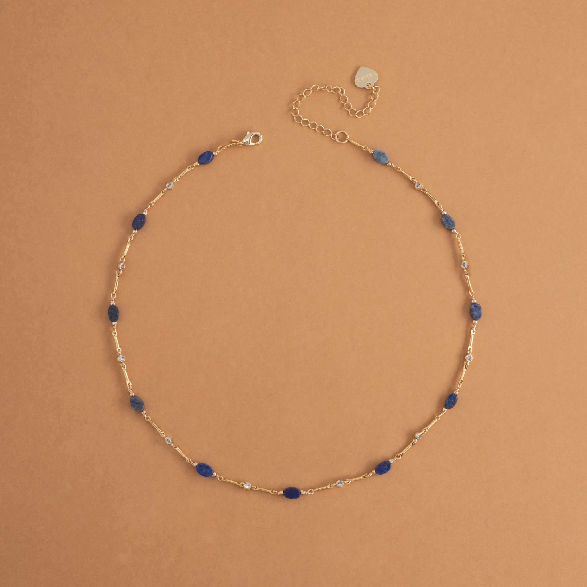 LAPIS LAZULI GOLD DAINTY NECKLACE