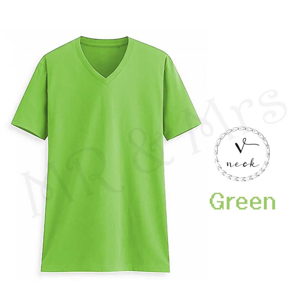 เสื้อยืดสีพื้น เสื้อคอวี เสื้อยืดคอวี T-Shirt ผ้าCotton (สีเขียวอ่อน)