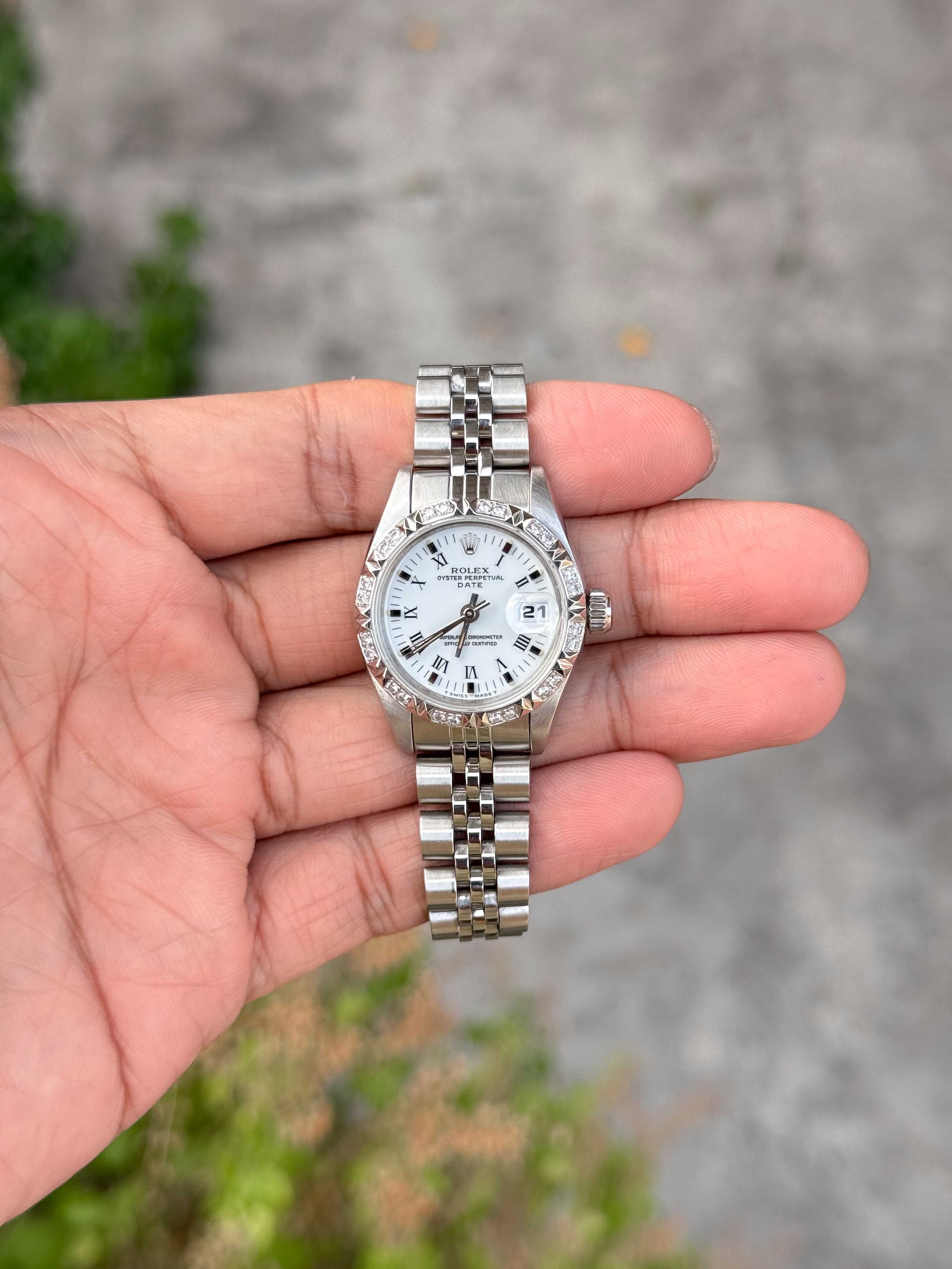 Rolex Datejust 69174 Diamond Automatic Lady Size หน้าขาว หลักโรมัน