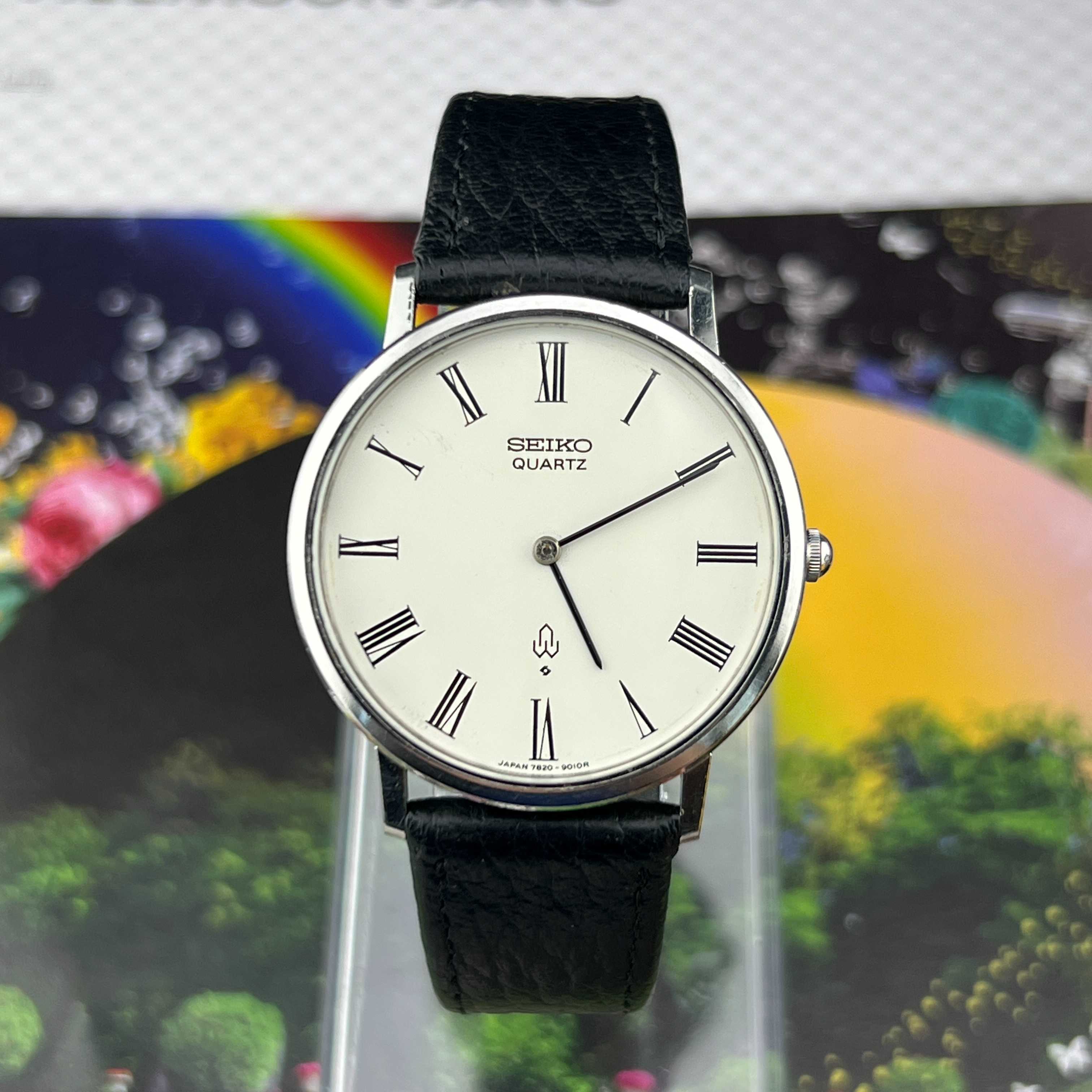 Vintage Seiko Chariot Roman Quartz White Dial Ref.7820-9000 JDM Japan 1978