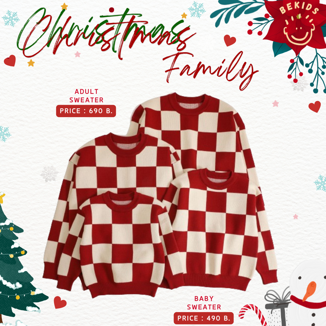 Family Sweater (Red-Cream)