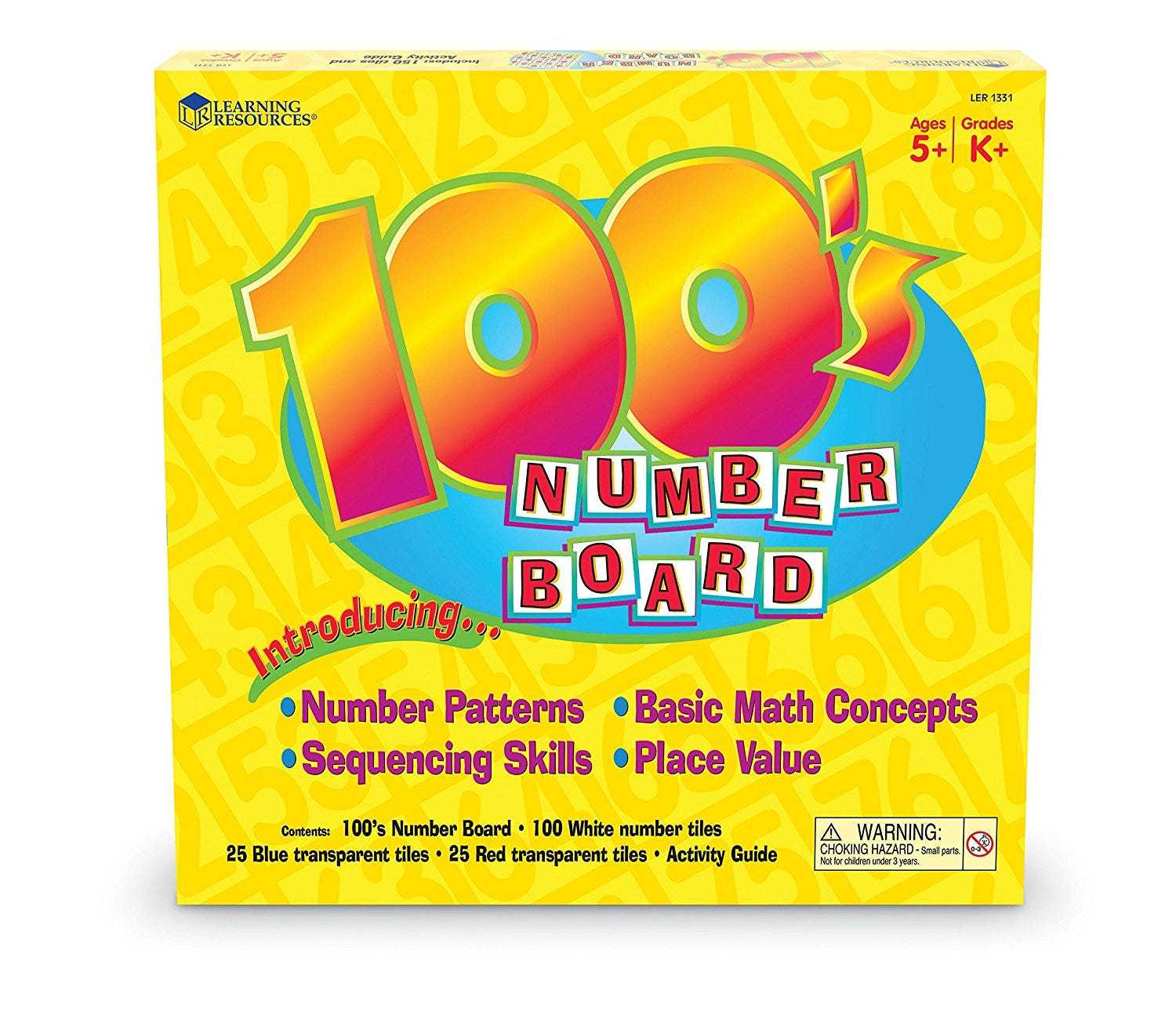 Learning Resources, Hundreds Number Board ชุดบอร์ดหนึ่งร้อยหมายเลข ของเล่นเด็ก 5 ปีขึ้นไป