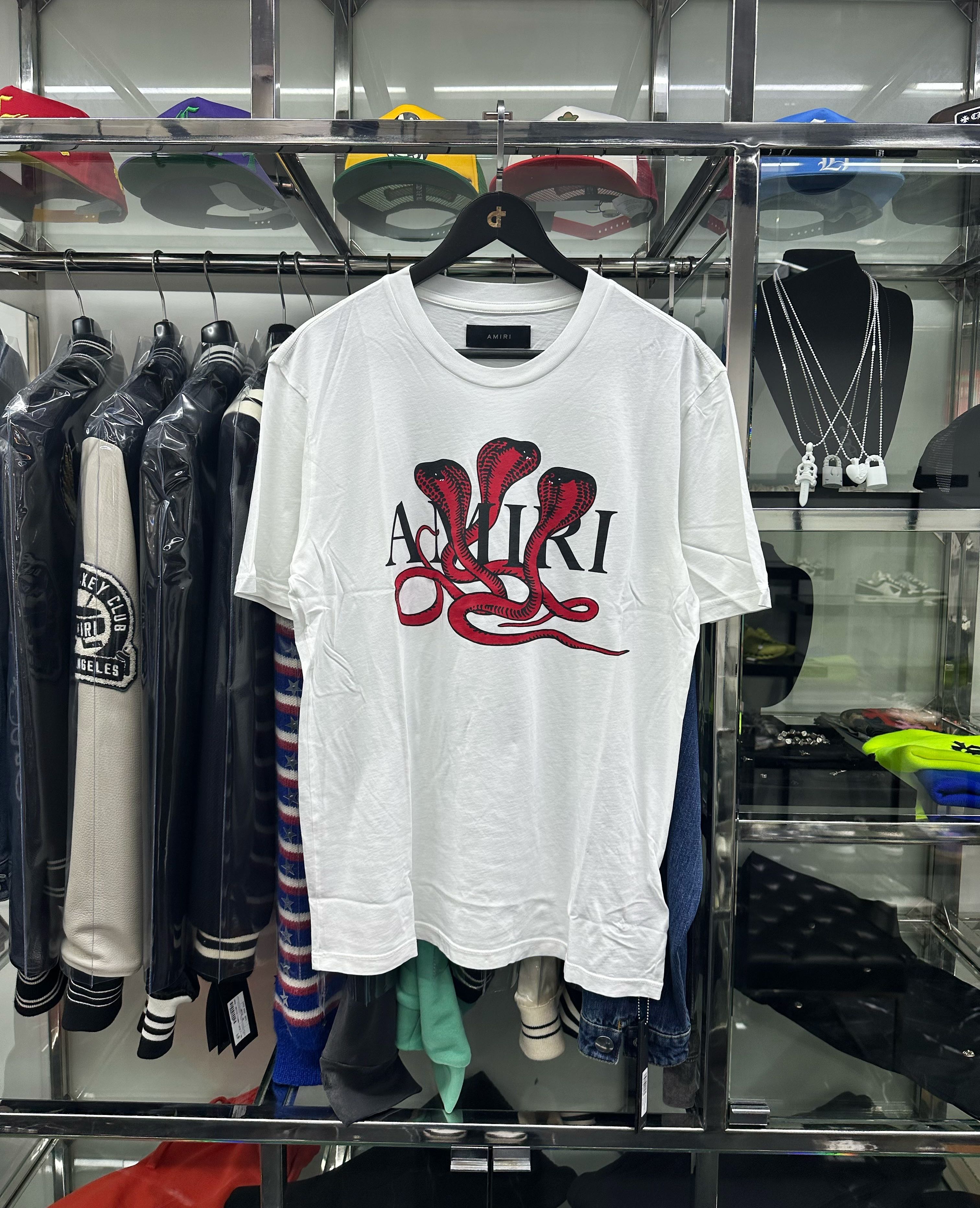 Amiri Red Snake White Tee