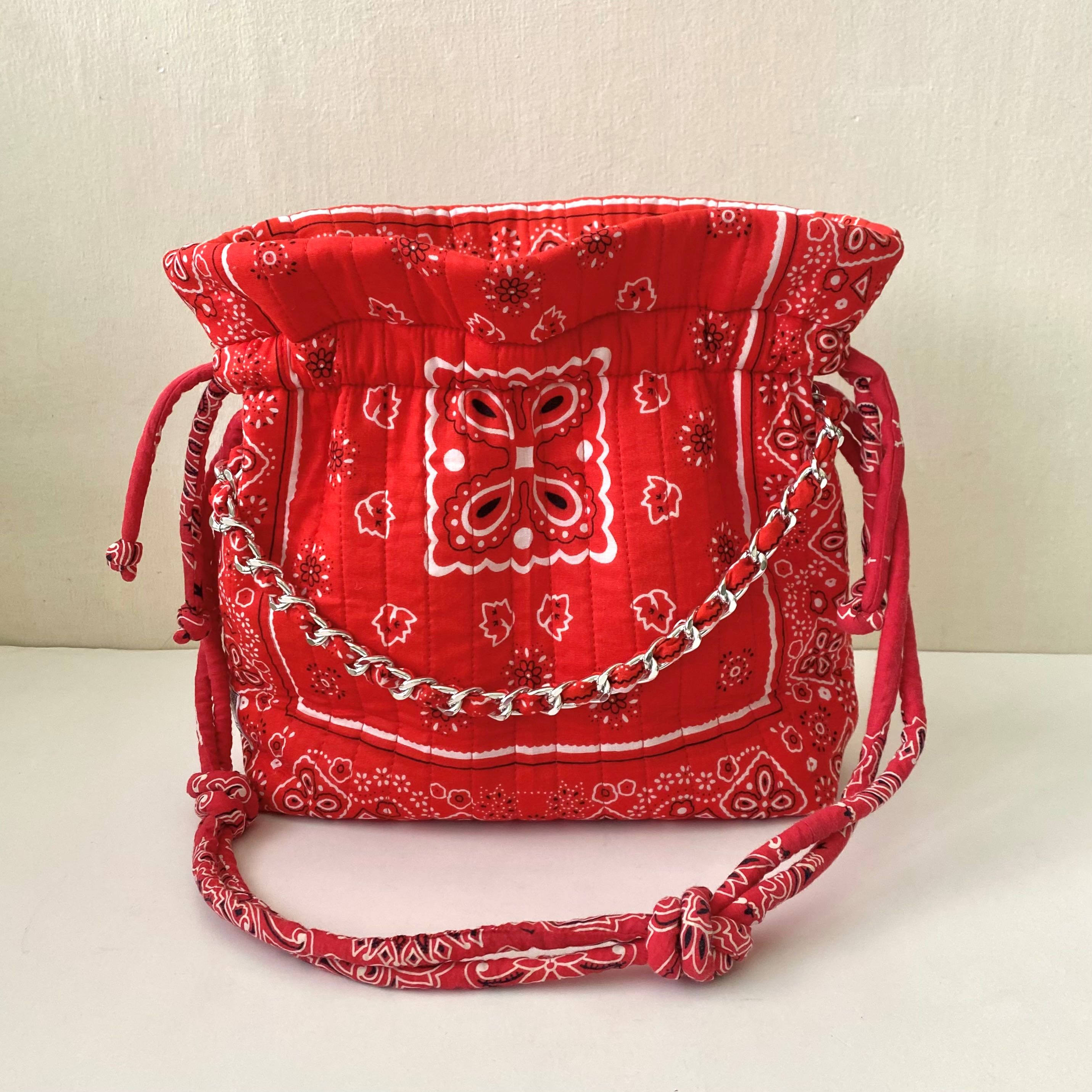 Tulip red japan  Bandana Bag no : 4