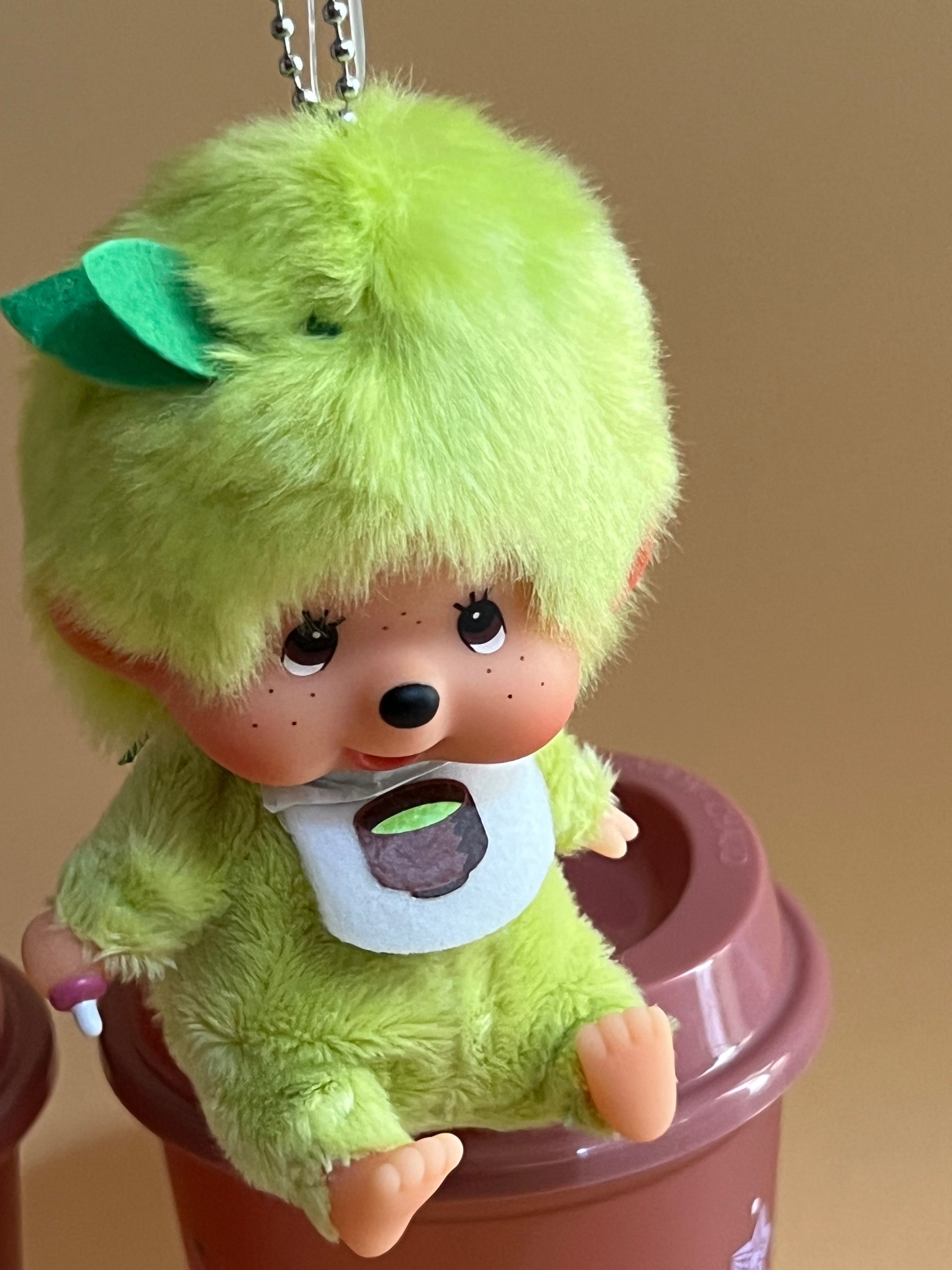 Sekiguchi Matcha Monchhichi Big Face SS Keychain for Boys, Height approx. 11cm
