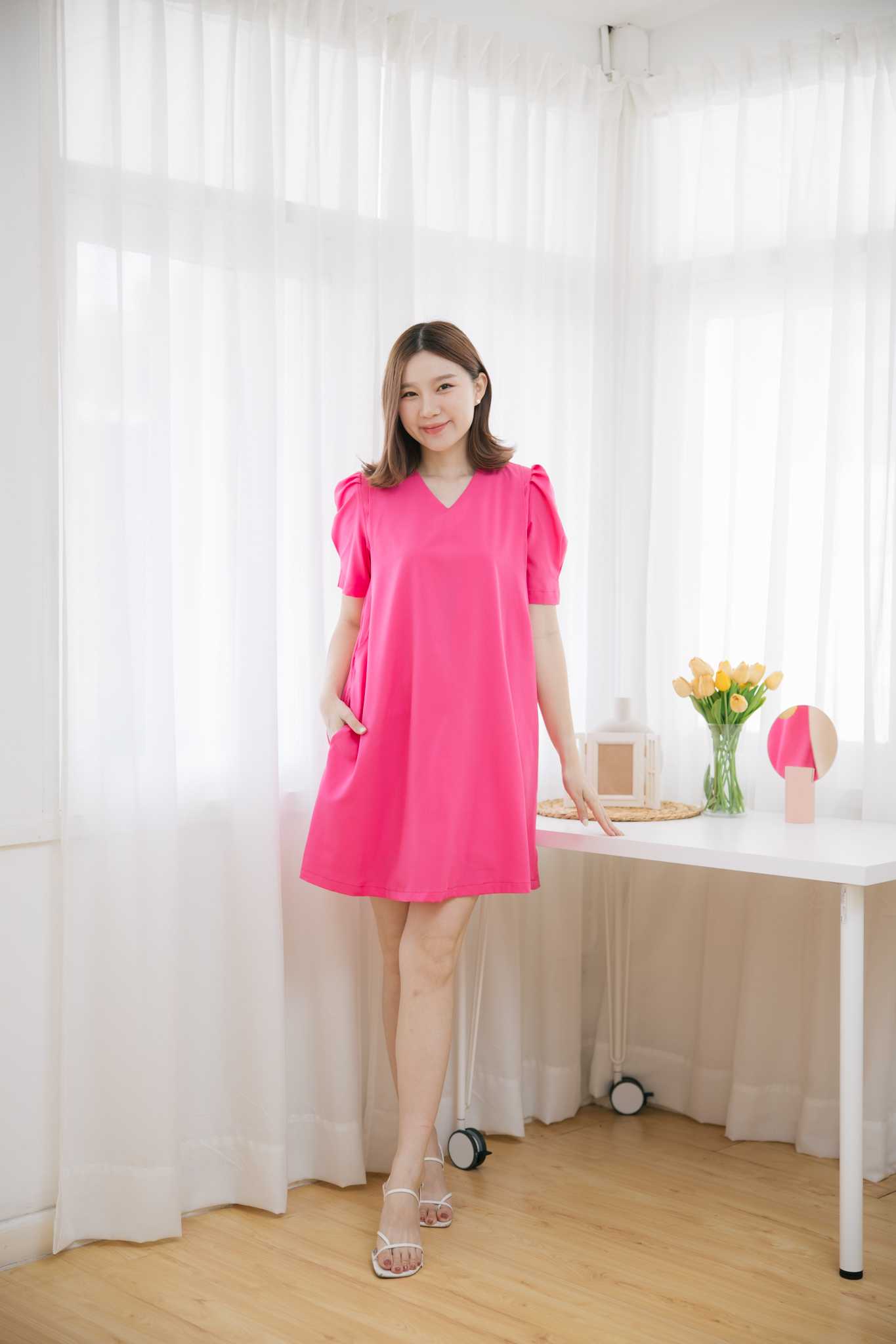 ชุดให้นม  Chocky pink paris dress