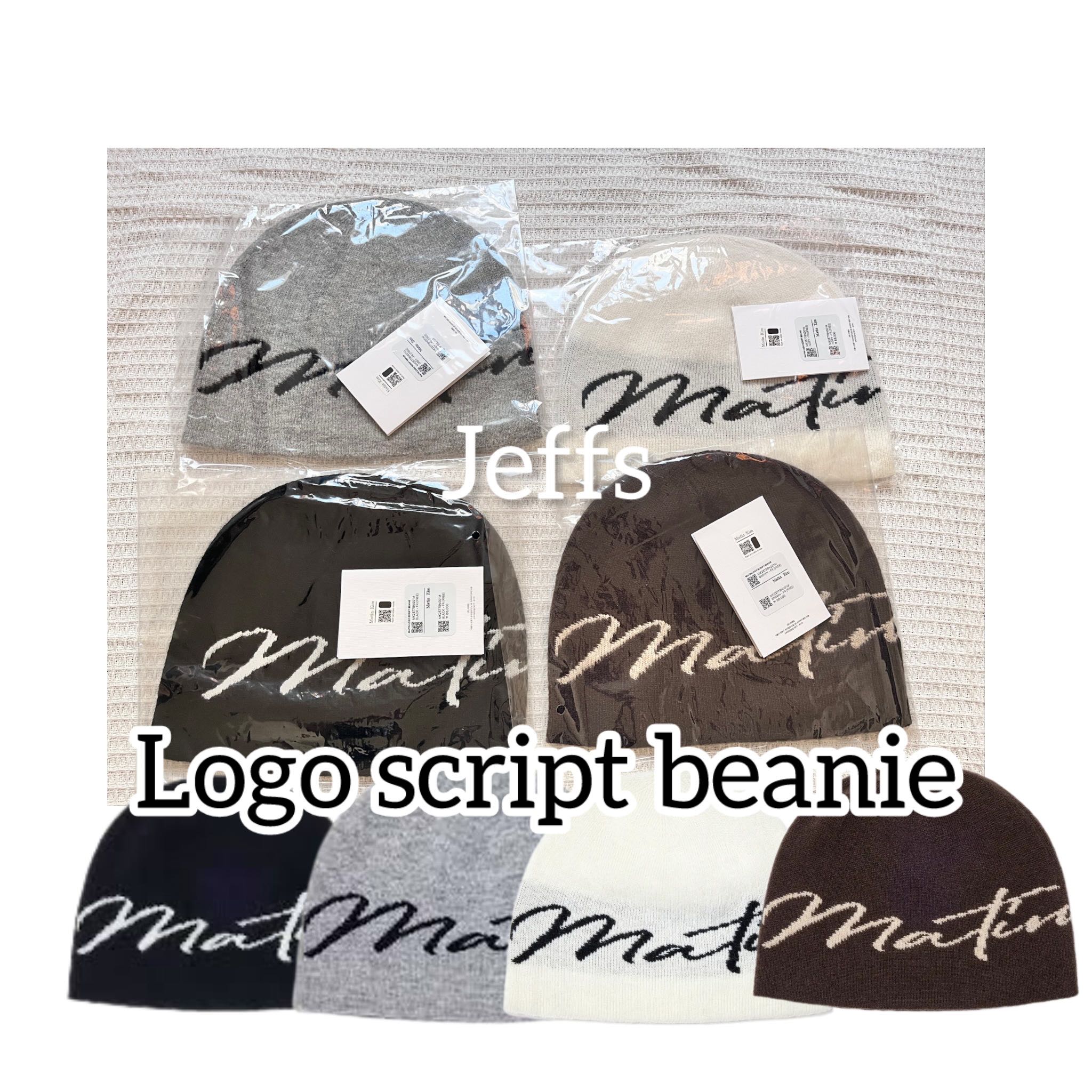 พร้อมส่ง แท้ Matin kim logo script beanie  หมวกไหมพรมคอลใหม่ x ningning