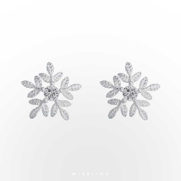 ต่างหู Snowy - ส่งฟรี EMS ( เงินแท้ 92.5% ) #D5