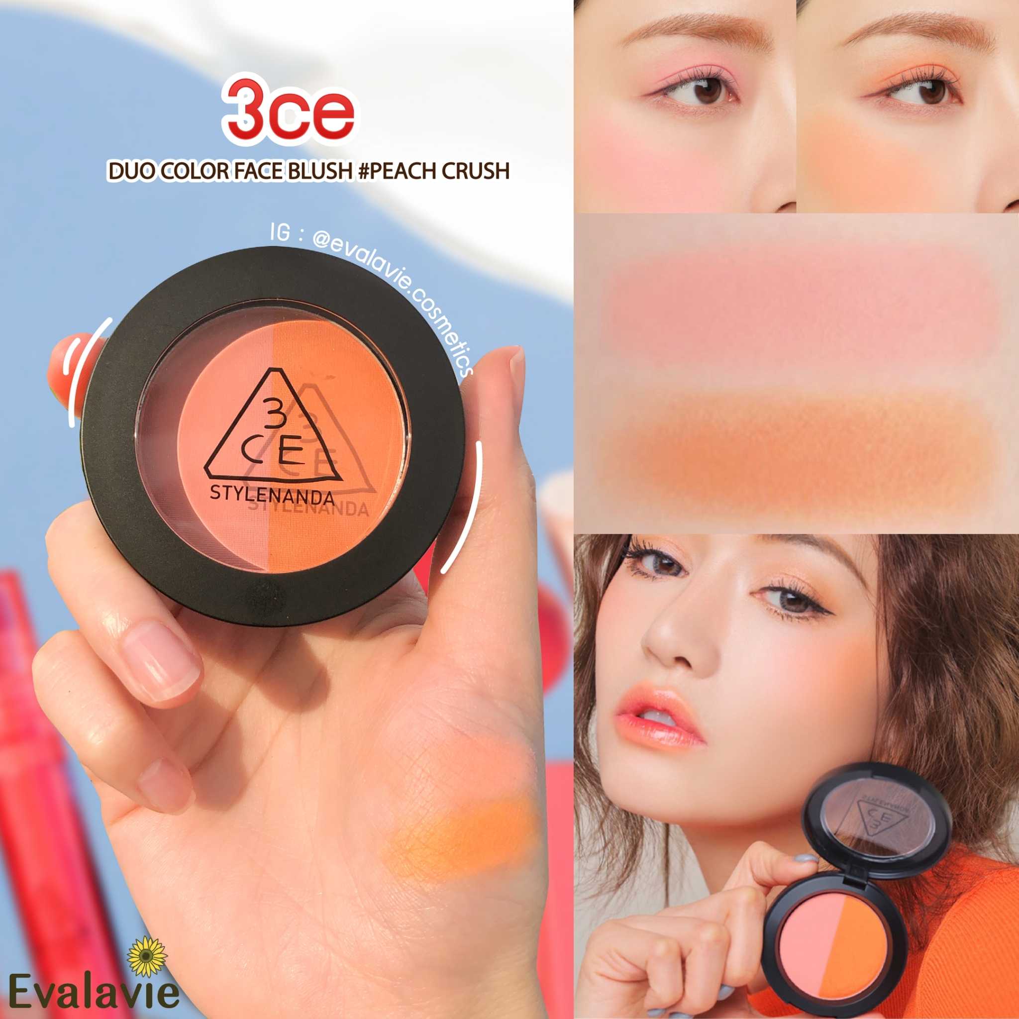 3CE	DUO COLOR FACE BLUSH #PEACH CRUSH