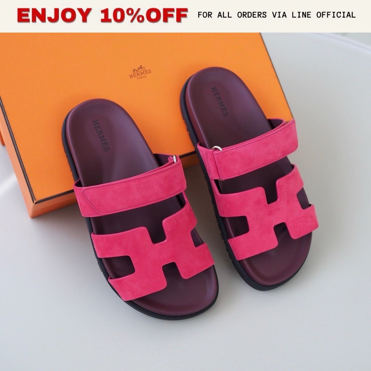 NEW! HERMES Chypre Sandals Sueue  | Shoes