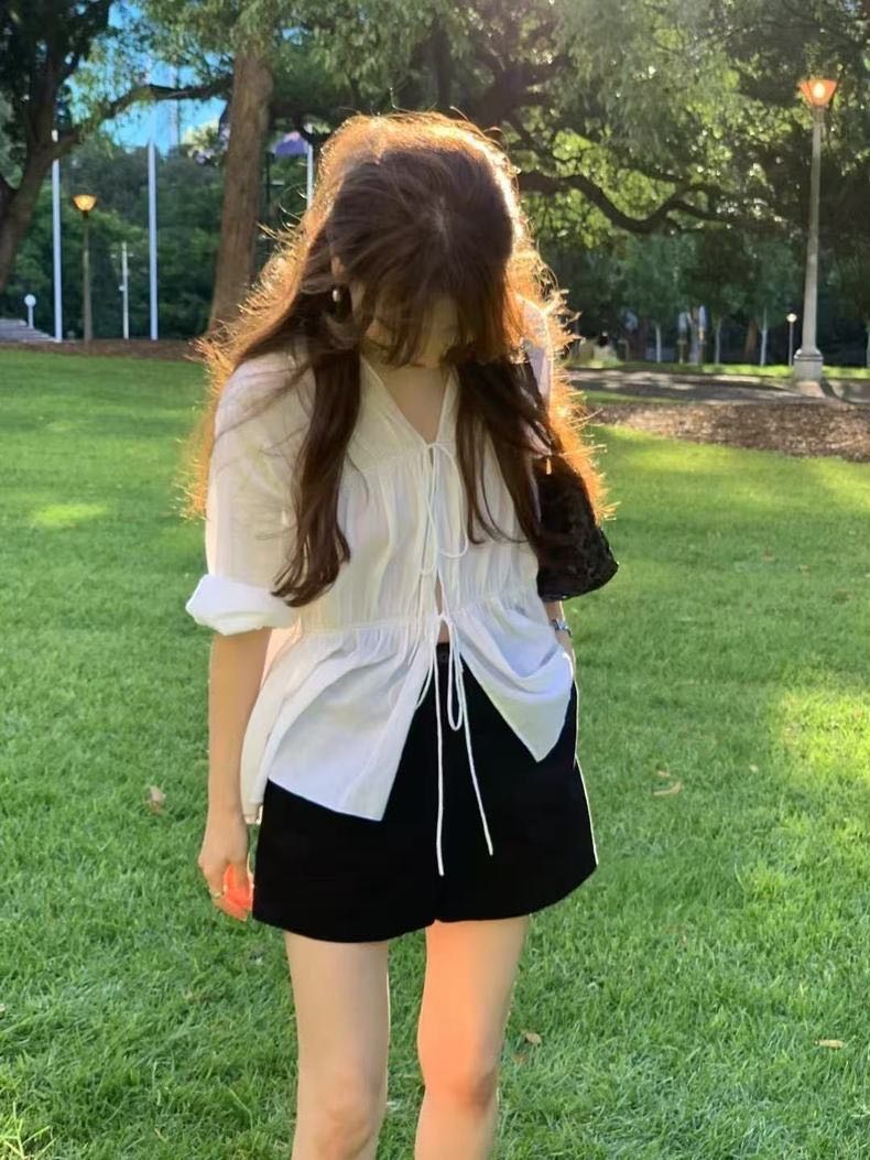 Oun_e (Korea🇰🇷) pully shirring blouse(Pre-order 15 day)