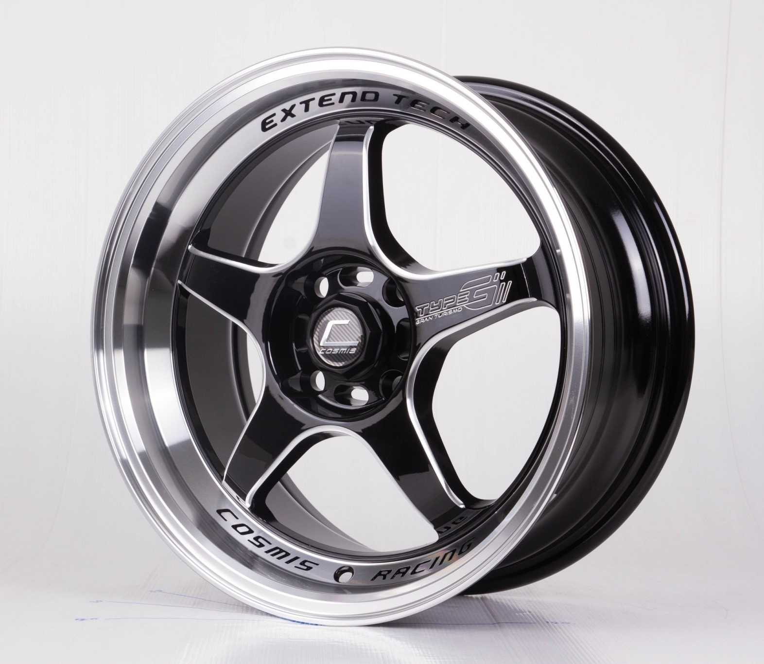 แม็กซ์ TYPE-GV.2(YA9994) 17X7.5 4X100 ET35 CB.67.1 B32-W-XZ  (สีดำ+ขอบเงาCNCข้างก้าน+ตัวหนังสือ)