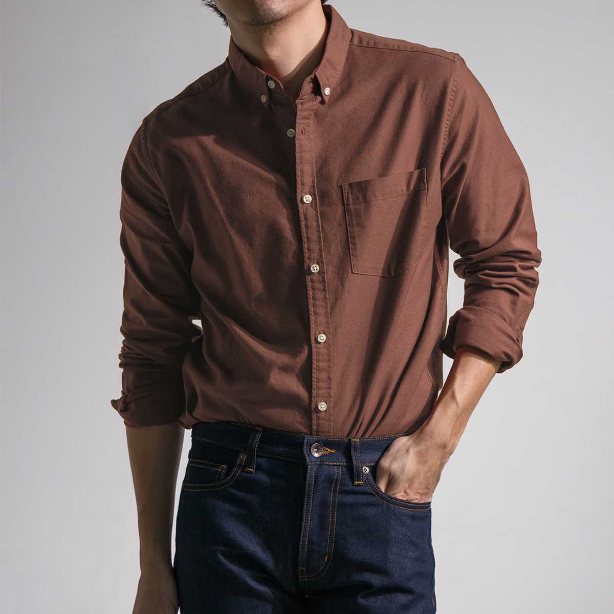 Oxford Shirt สี  Brown