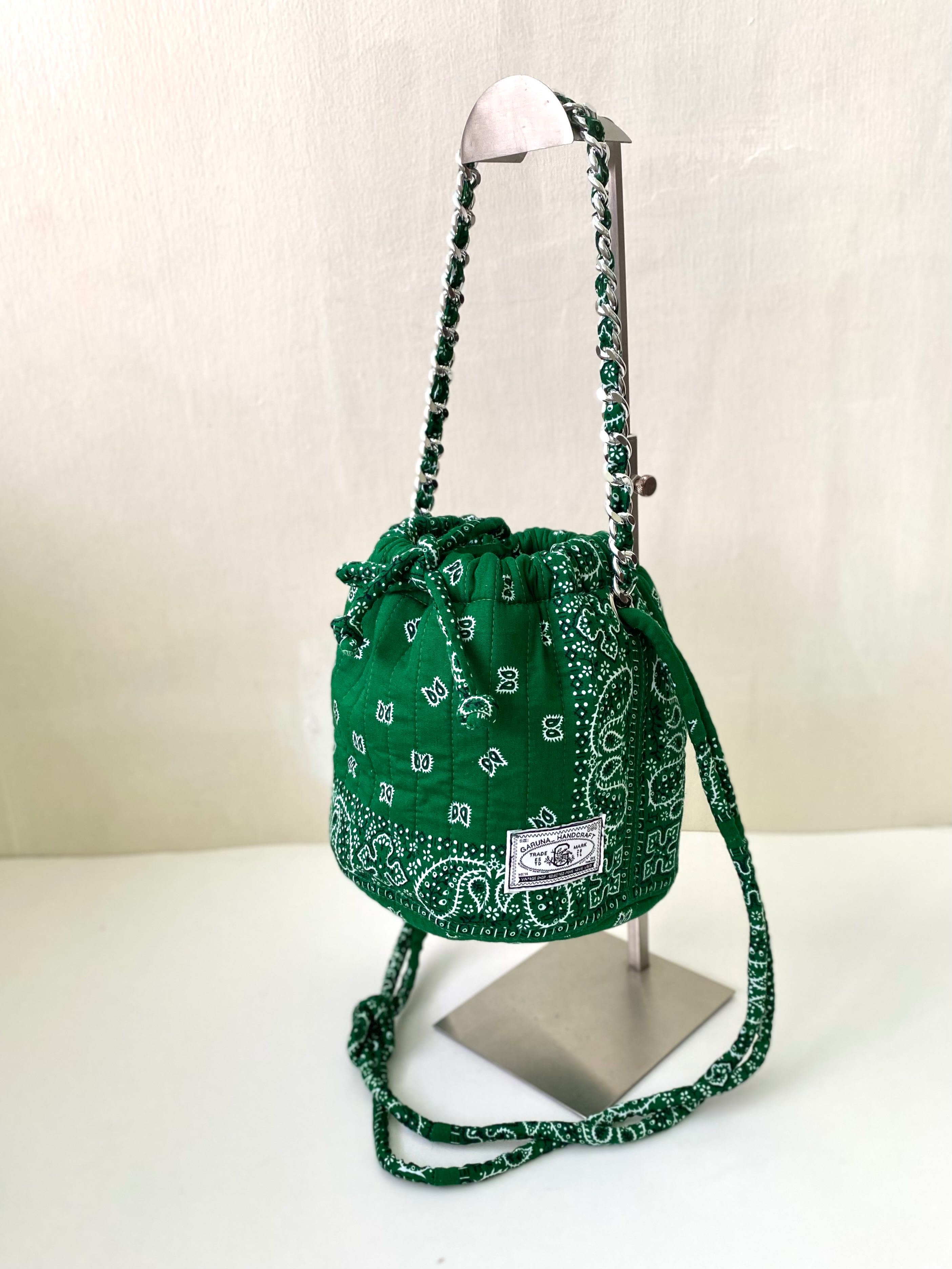 Green Leaf Mini Dumpling Bandana Bag no : mn 15