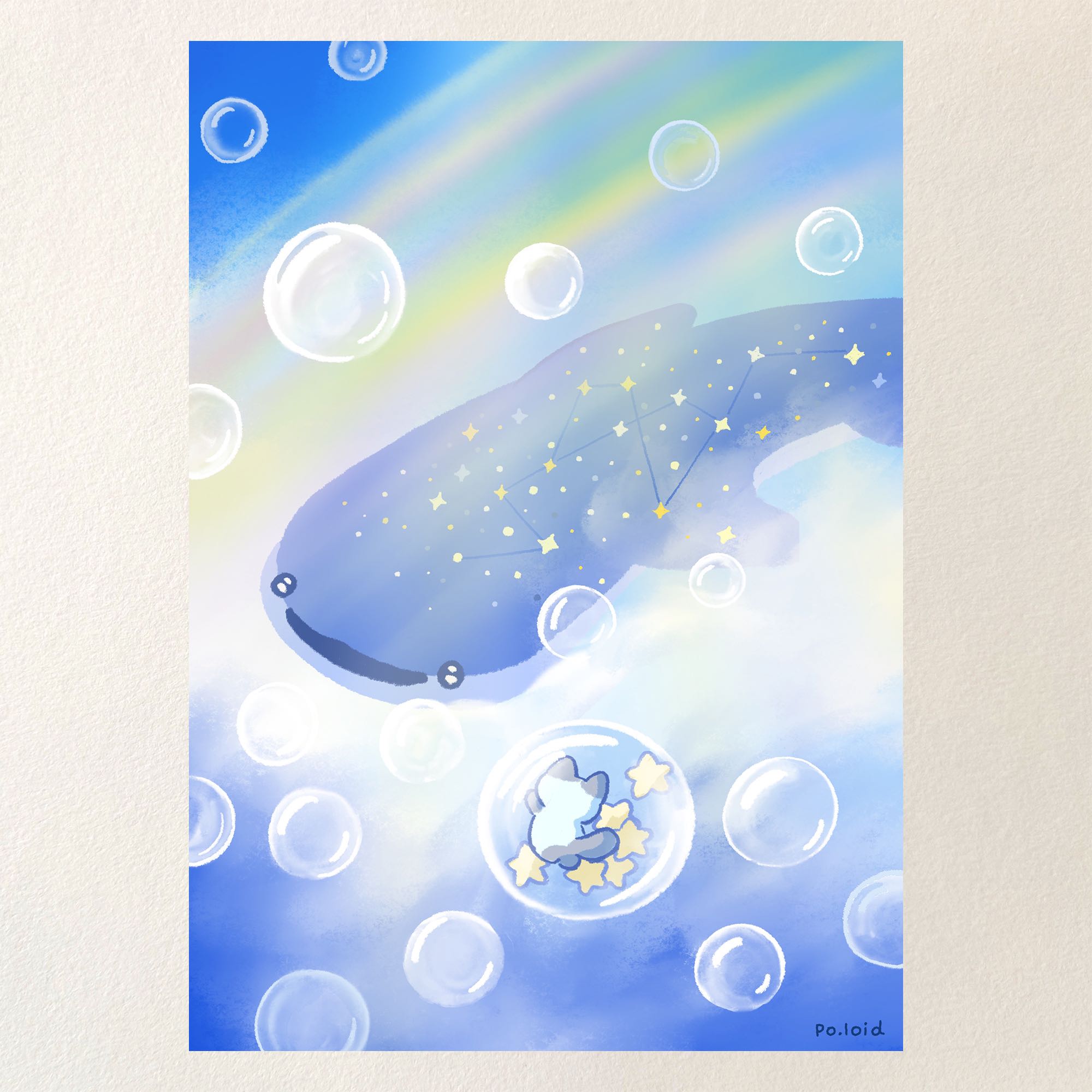 Underwater rainbow postcard