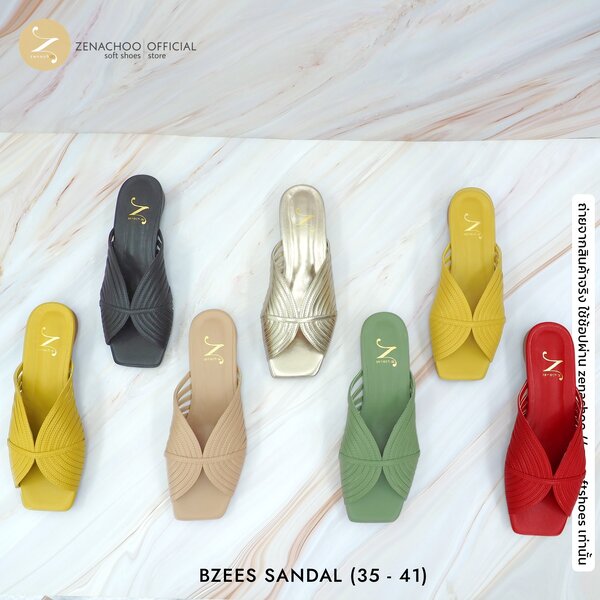 ทรงปกติ เปลี่ยนไซส์ได้-ไม่รับคืน Zenachoo รุ่น Bzees สูง 0.8 นิ้ว รองเท้าหนังแกะแท้ หนังนิ่ม พื้น...