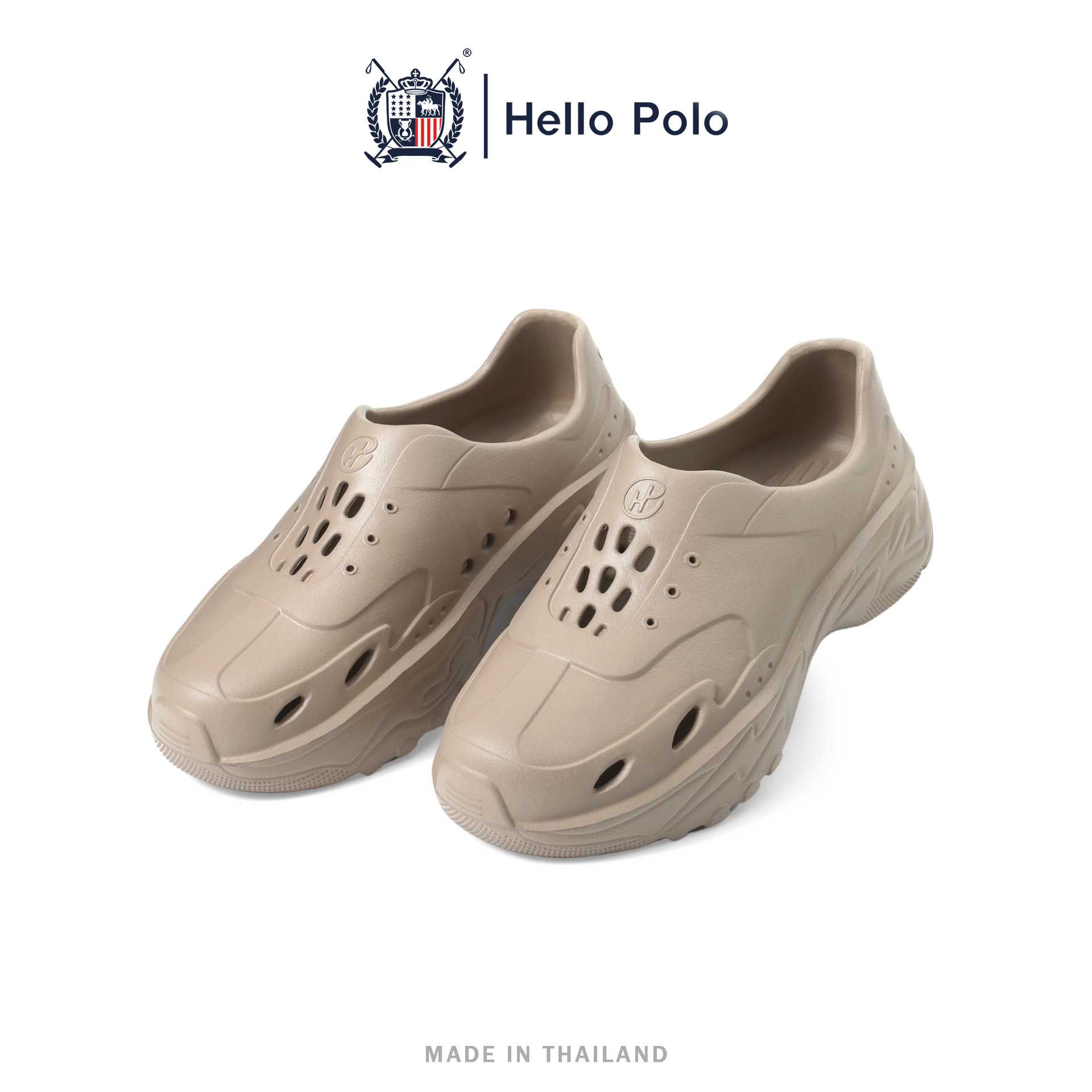 Hello Polo รุ่น HP8044 รองเท้าสลิปออน สำหรับผู้ชาย EVA ใส่ได้ทุกโอกาส  มีรูระบายอากาศ SIZE 40-45