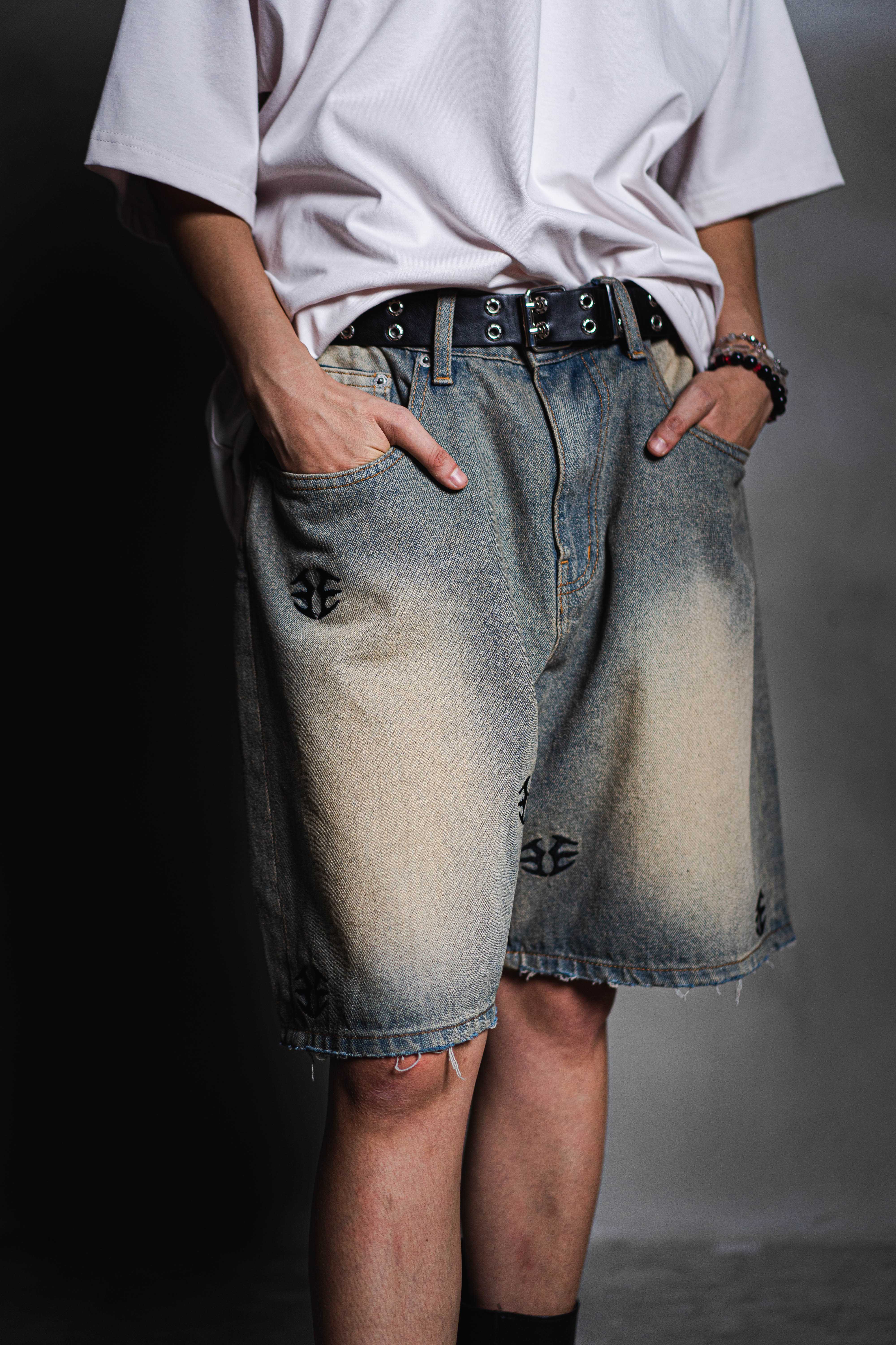Emerge  Jeans Multiple Logo Baggy Short