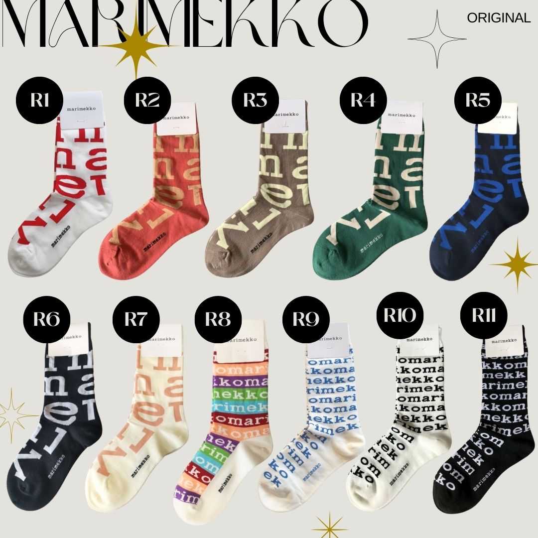 [R1-R11] ถุงเท้าข้อยาว ลาย MARIMEKKO ขนาด 36-43 แจ้งรหัสในแชทค่ะ