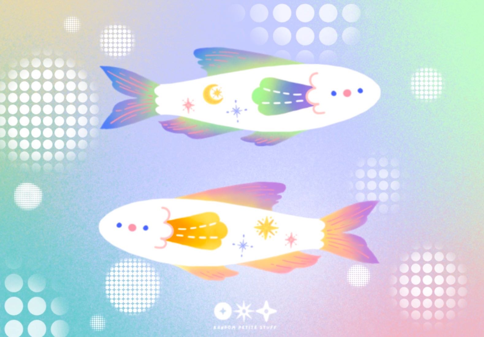 SUN RAY & MOON LIGHT FISH HAIR CLIP