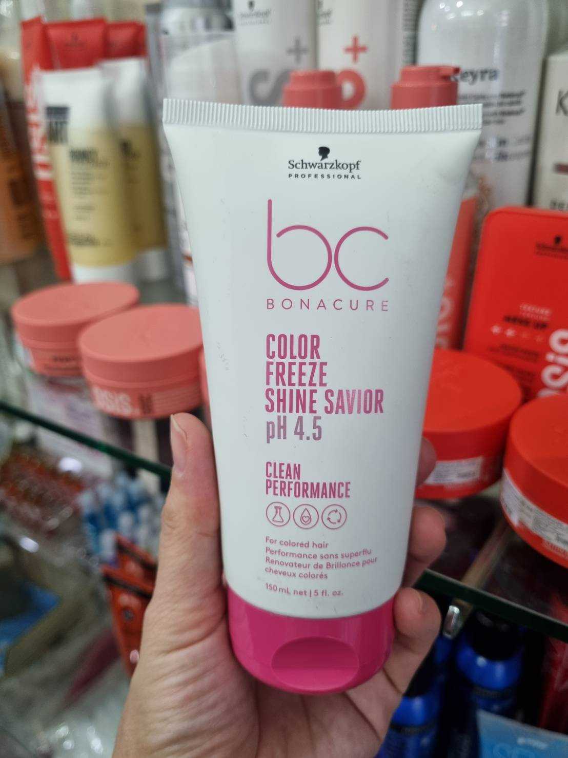 Schwarzkopf bc bonacure color freeze shine savior อาหารผมชนิดครีมบำรุงผมทำสีไม่ต้องล้างออก
