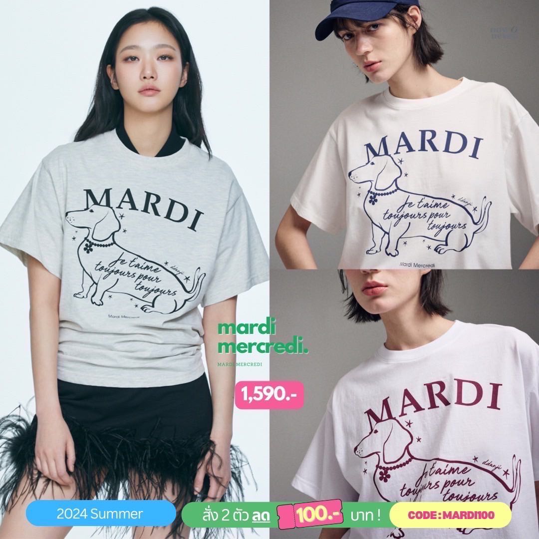 /พร้อมส่ง/ MARDI MERCREDI TSHIRT SWING THE TAIL DDANJI FLOWER CHOKER