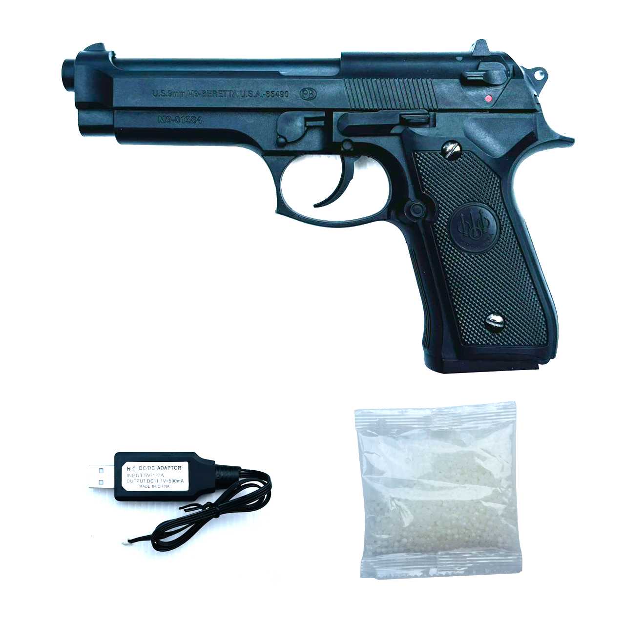 ปืนเจล ปืนเจลไฟฟ้า รุ่น Beretta เฟืองเหล็กยกชุด+hop (Semi&Blowback)