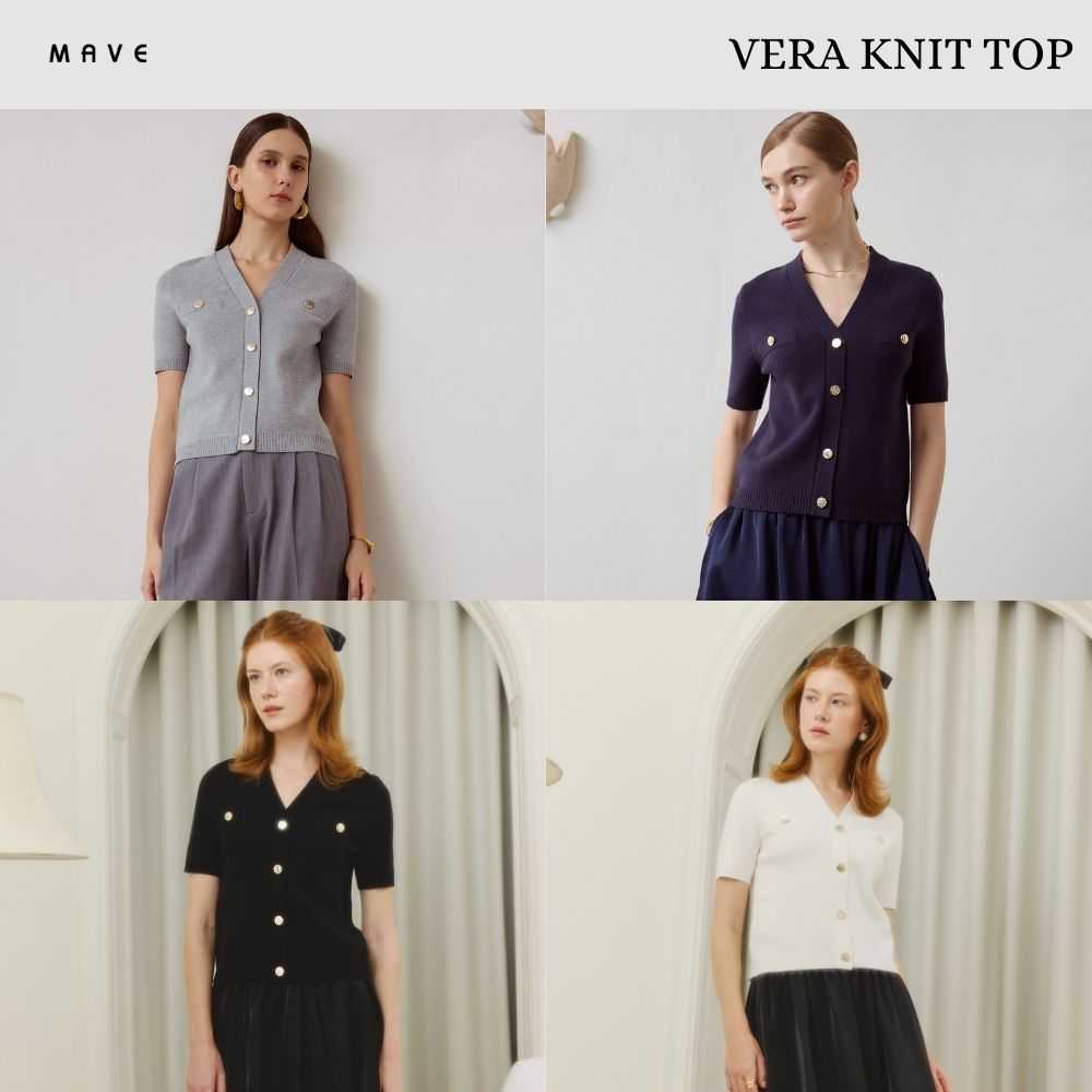 MAVE เสื้อรุ่น Vera knit top สี BLACK,OFF WHITE,NAVY,ASH