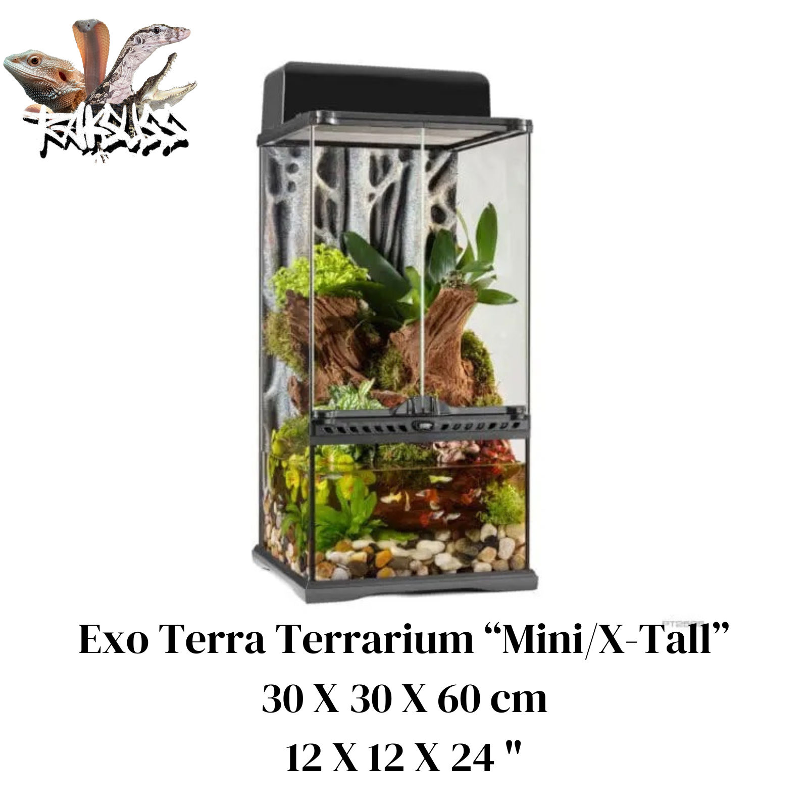 Exo Terra Natural Terrarium Mini X-Tall 12” x 12” x 24”(PT2595)