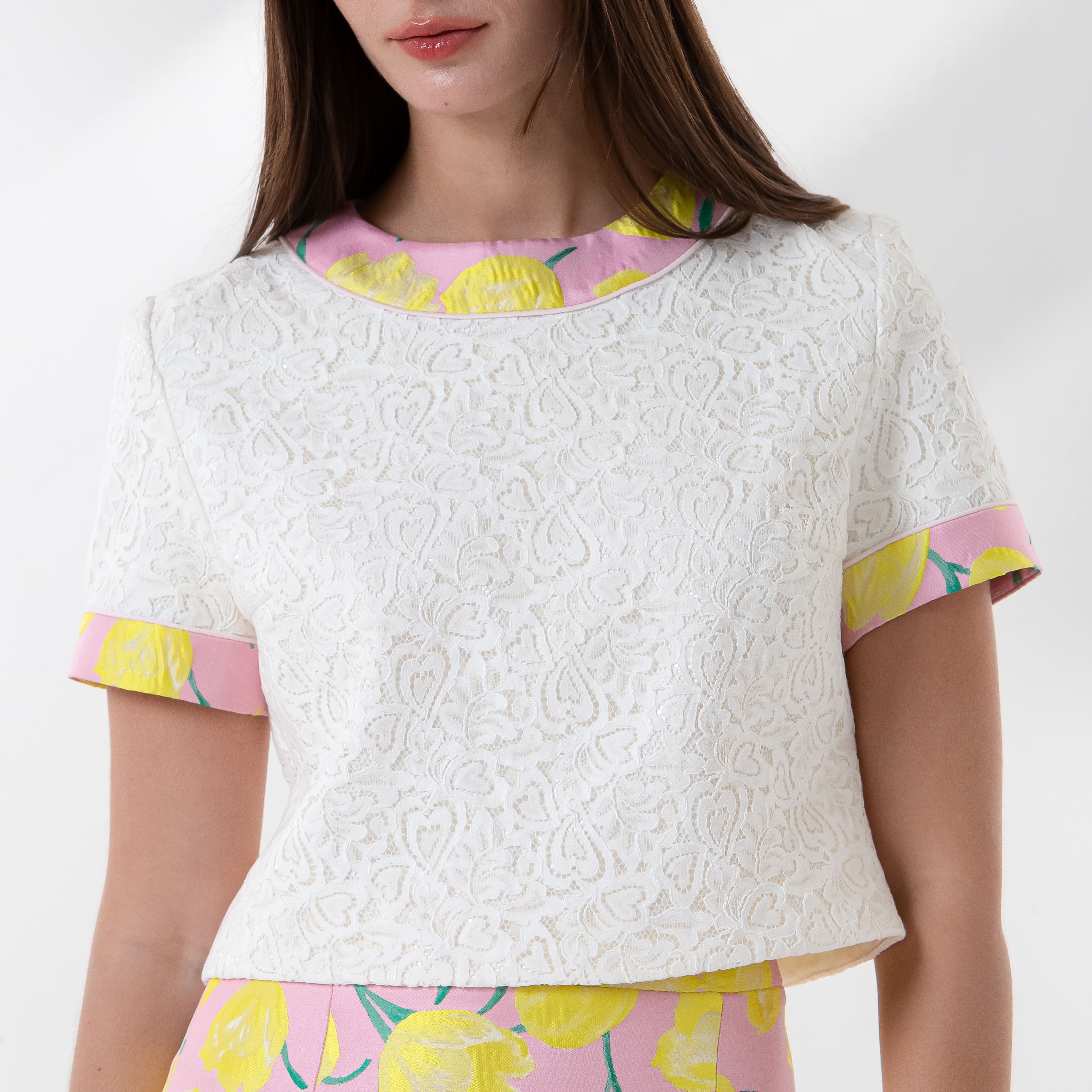 T Shirt Panels Lace Top