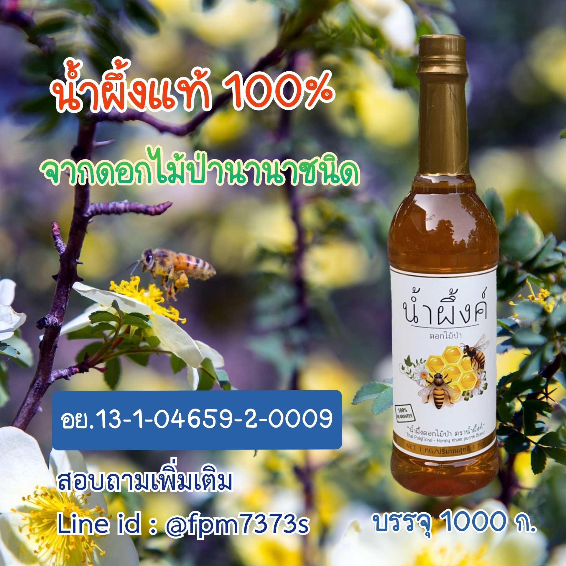 น้ำผึ้งดอกไม้ป่านานาชนิด แท้ 100% รับประกันคุณภาพ กลิ่นหอมเฉพาะตัว หวานอร่อย