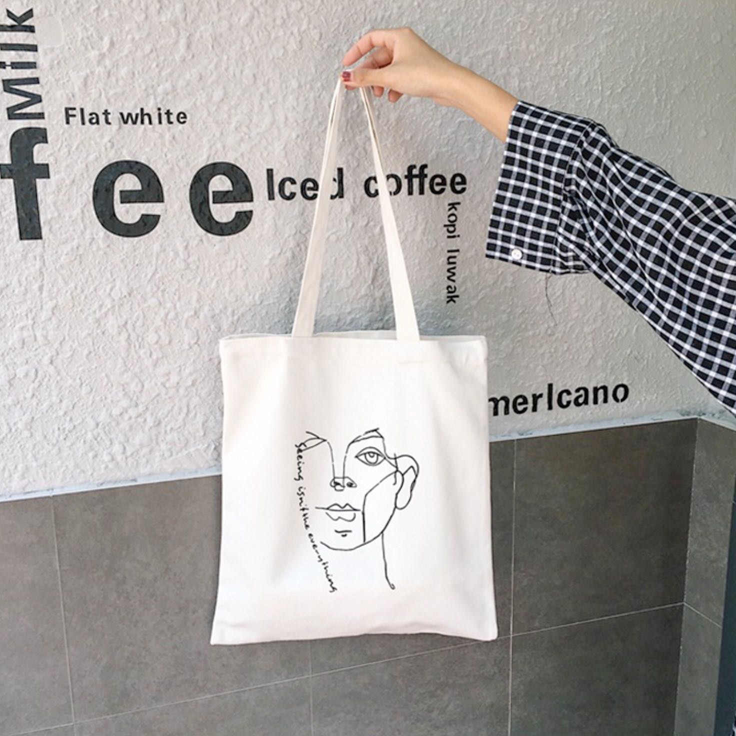 Human Face tote bag