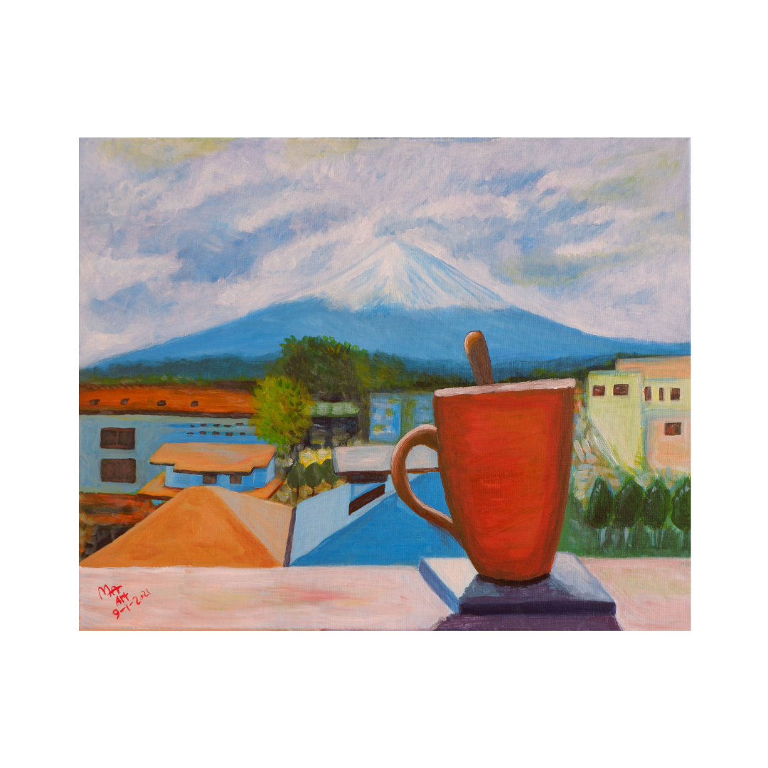 First morning coffee at fuji san