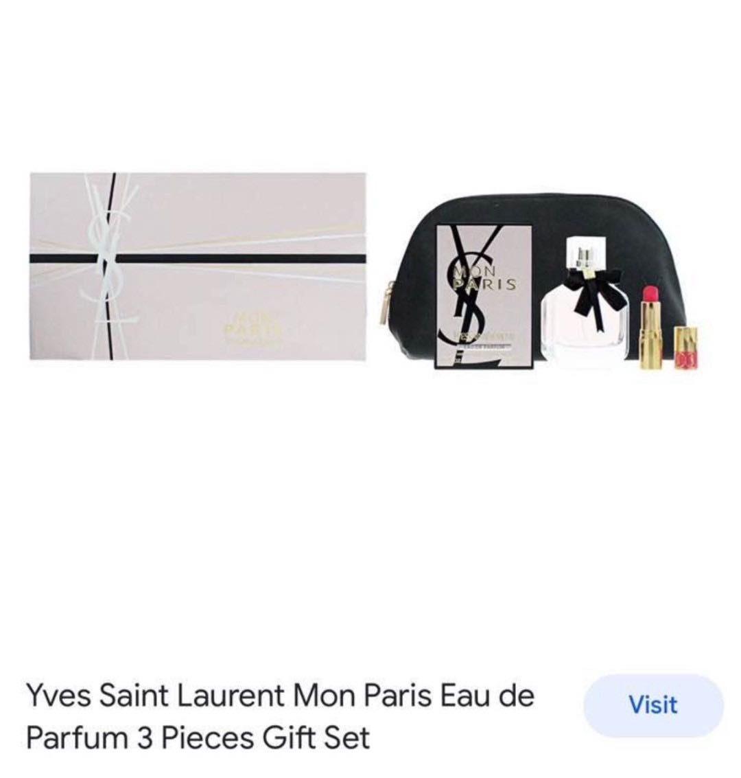 YSL Embroidered Gold Logo Beaute Bag