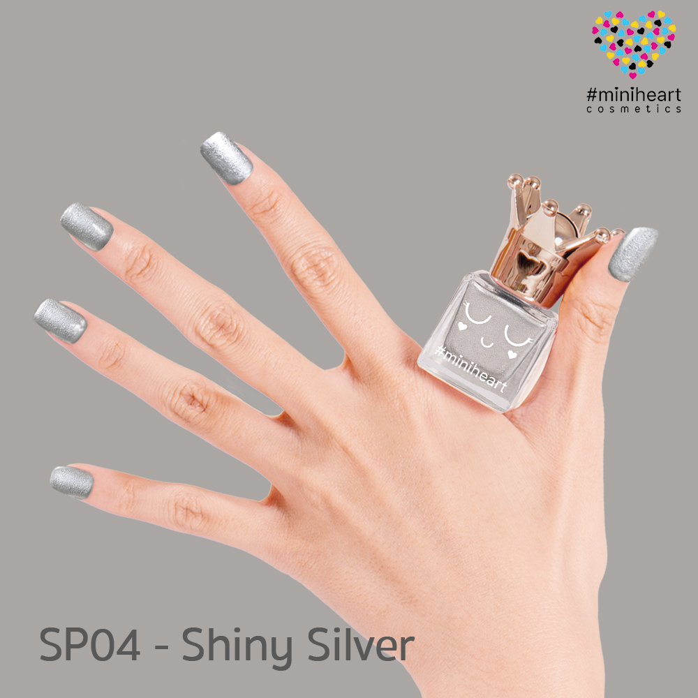 สีทาเล็บ Miniheart สูตรสเปเชียล SP04 - Shiny Silver