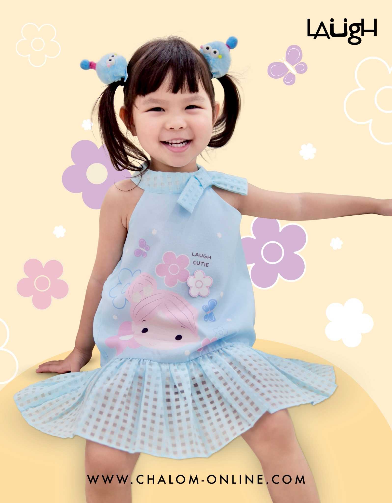 𝐋𝐀𝐔𝐆𝐇 𝐂𝐮𝐭𝐢𝐞 ชุดเดรสกระโปรง : MS LA 253 CU48